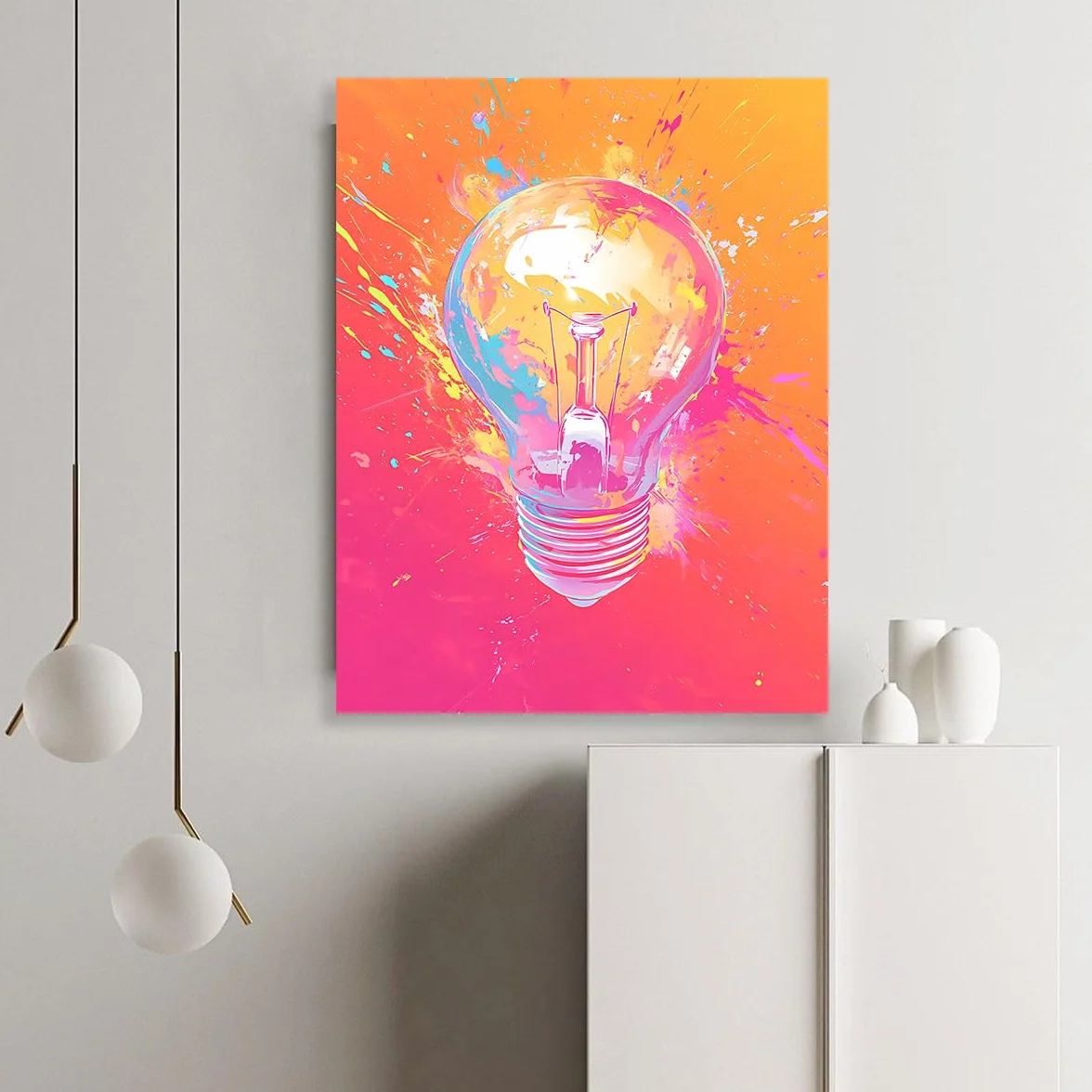 UIRINGART Abstrakcyjne płótno graffiti sztuka ścienna kolorowa farba rozpryskowa obraz ścienny nowoczesny kreatywny design obraz plakatowy do dekoracji salonu w domowym biurze 45 x 70 cm