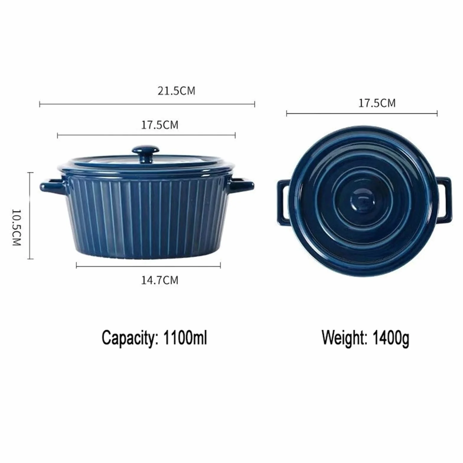 Ceramiczna miska do zupy ramen z pokrywką uchwytu, nordycki styl lunch warzywa makaron pudełko na płatki kuchnia śniadanie ryż miska sałatkowa do mikrofalówki piknik biuro szkoła, niebieska