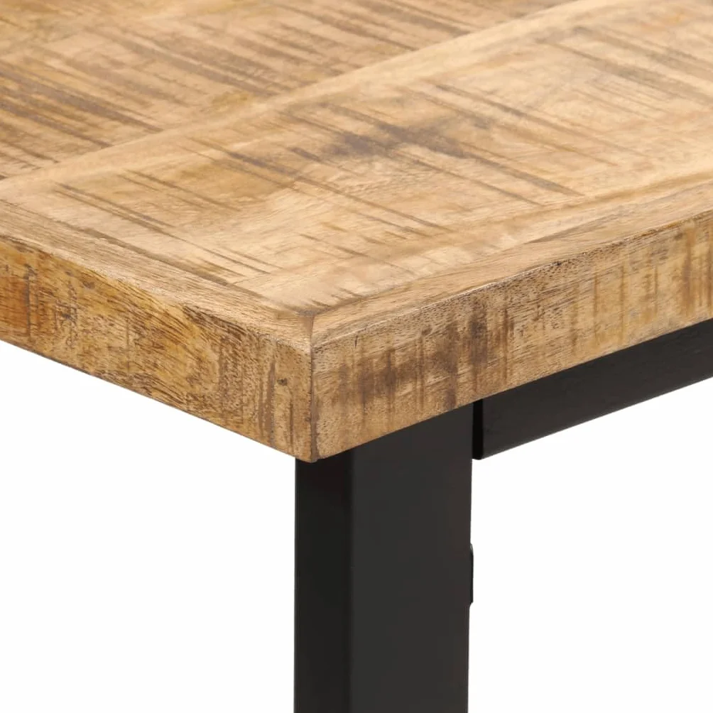 Générique Stół do jadalni z litego drewna mango 110 cm | Trwały i stabilny, wytrzymały top, łatwe czyszczenie, minimalistyczny styl do kuchni i jadalni