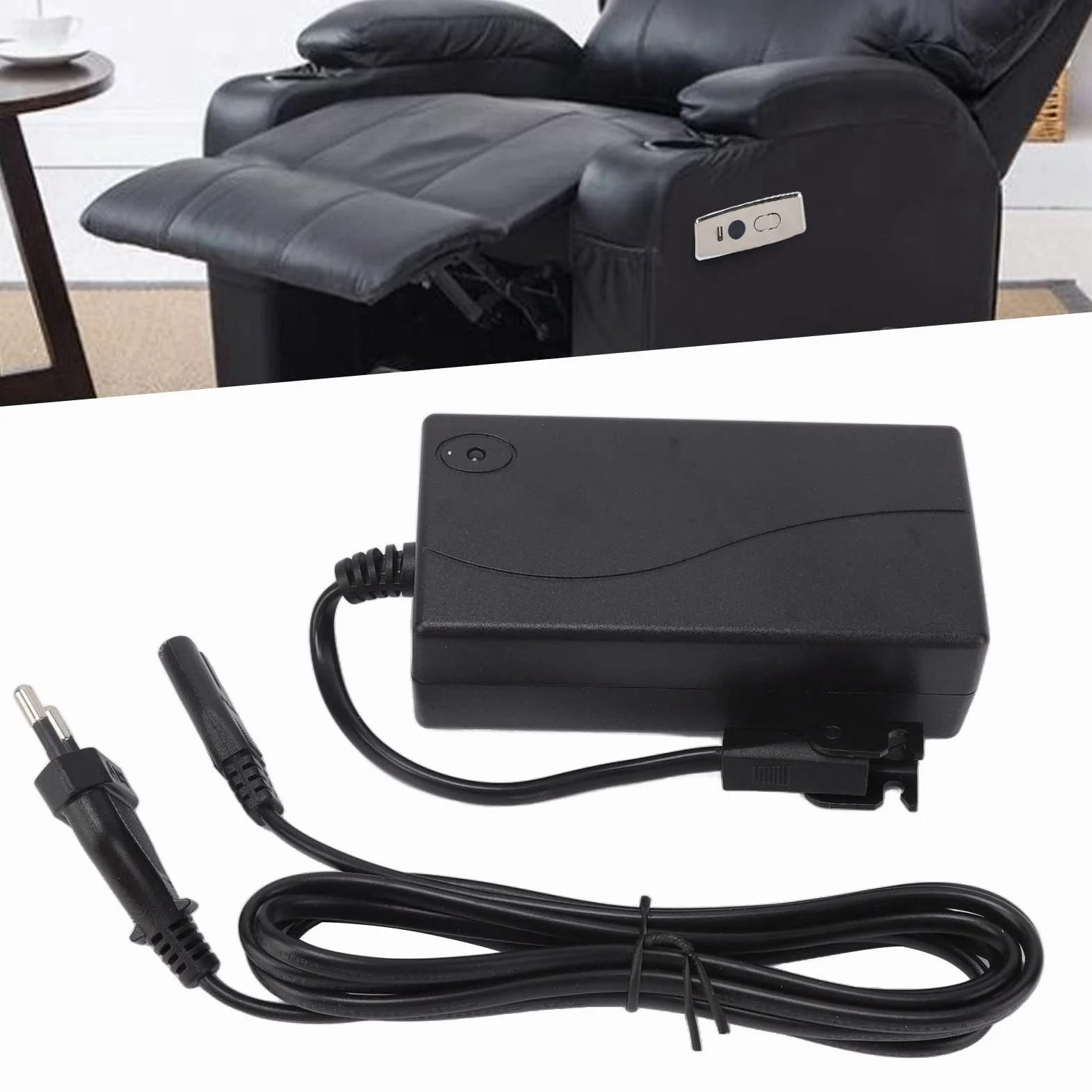 Zasilacz do Fotela, AC 100-240 V Adapter Transformatora do Fotela Podnoszonego Elektryczny Przewód Zasilający do Sofy do Fotela Elektrycznego(#1)