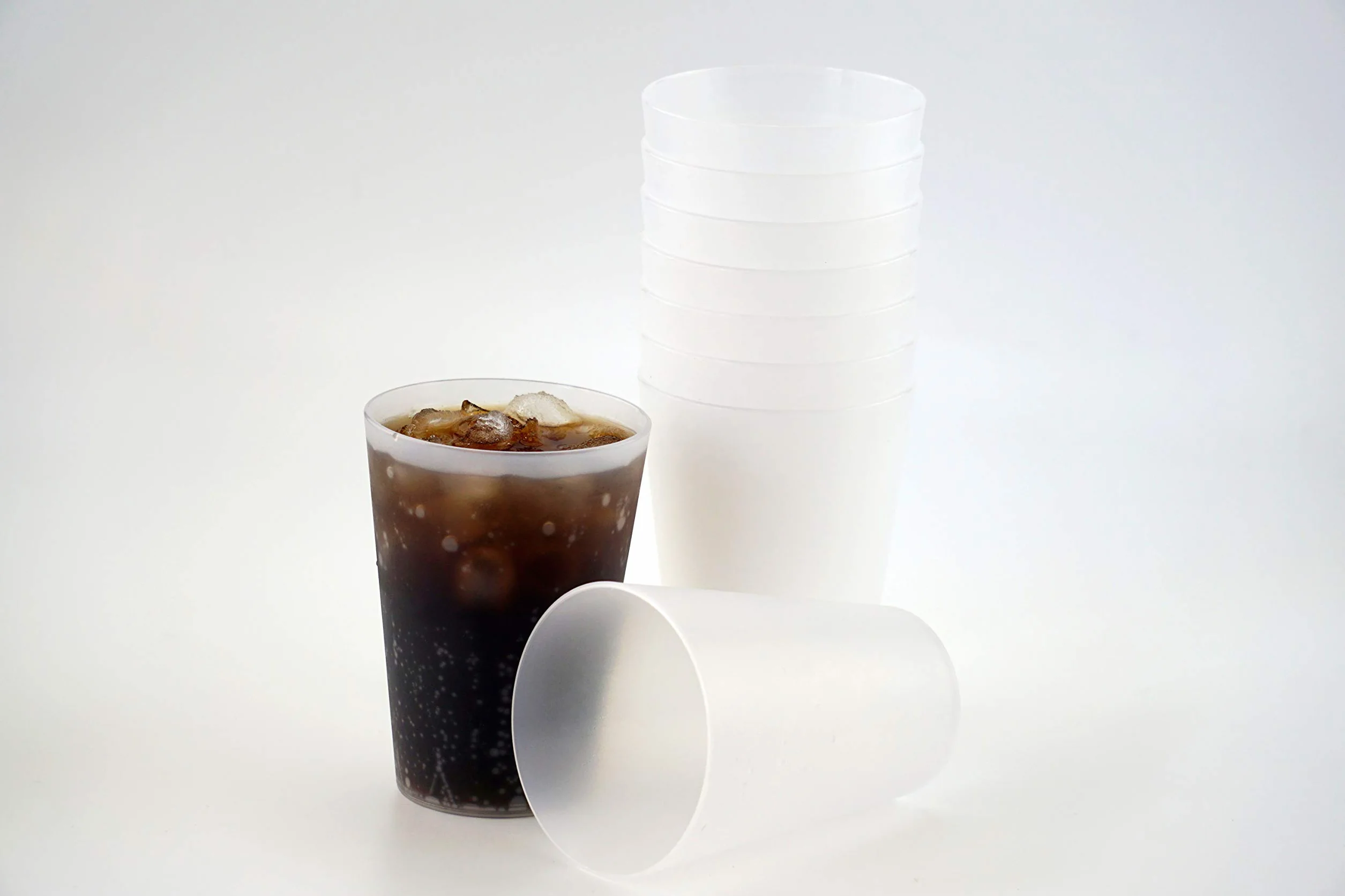 S&S-Shop 100 plastikowych kubków do picia 0,4 l – przezroczyste – kubki wielokrotnego użytku / kubki imprezowe/kubki