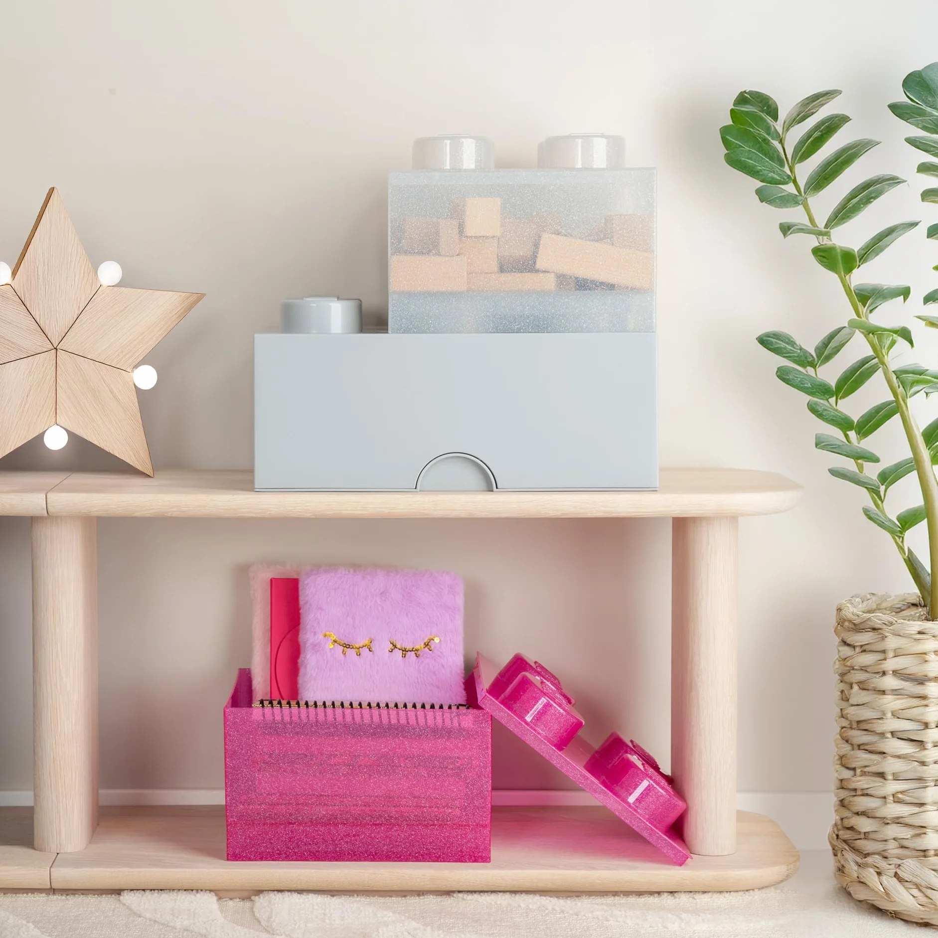 LEGO Storage Brick 6 gałek żółte pudełko do przechowywania 8,47 l plastikowe z pokrywką