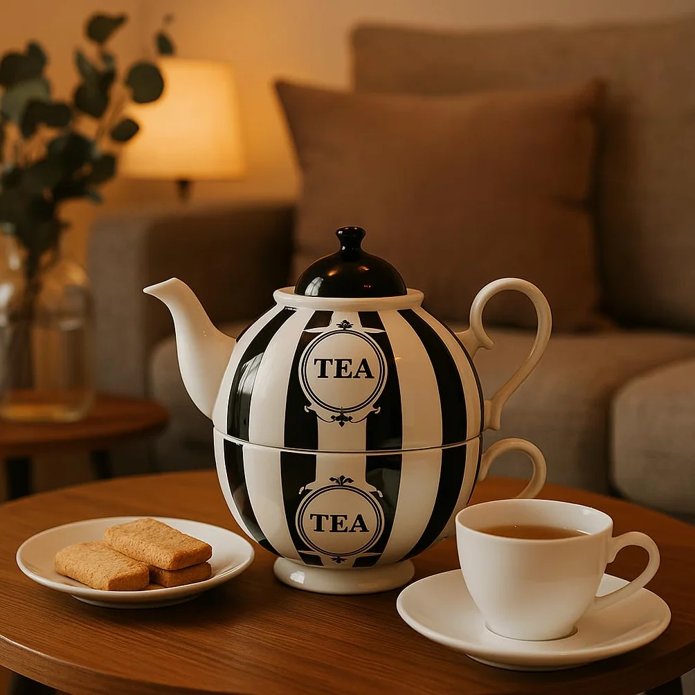 Jameson & Tailor Tea for One brylantowa porcelana (herbata czarna/biała)