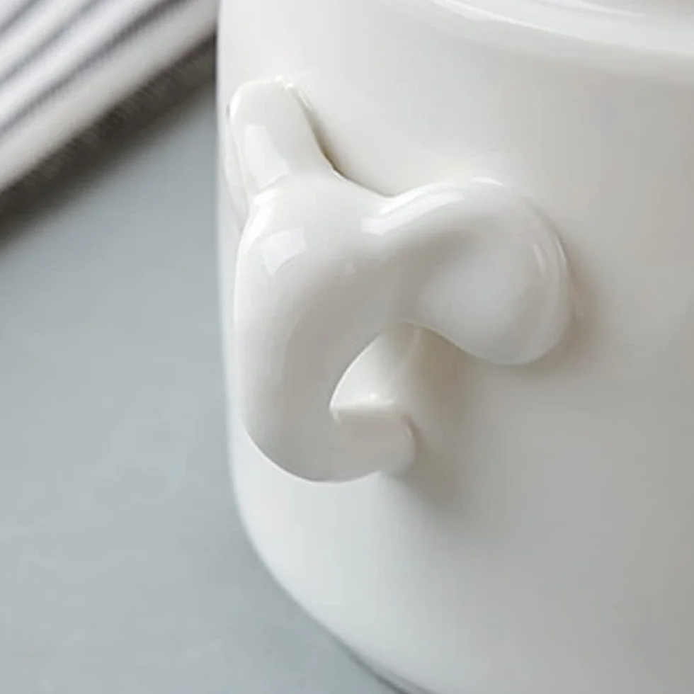 Porcelanowa miska na zupę z pokrywką, podwójna kuchenka ceramiczna (1100 ml)