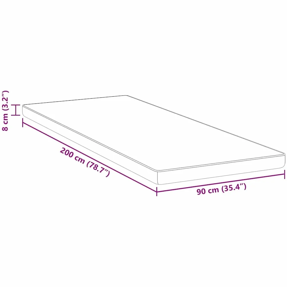 Nakładka na materac z pianki memory, żakardowa, biała, 90 x 200 x 8 cm, materac wierzchni zapewnia komfort łóżka, jako ochraniacz na materac, do pokoju gościnnego