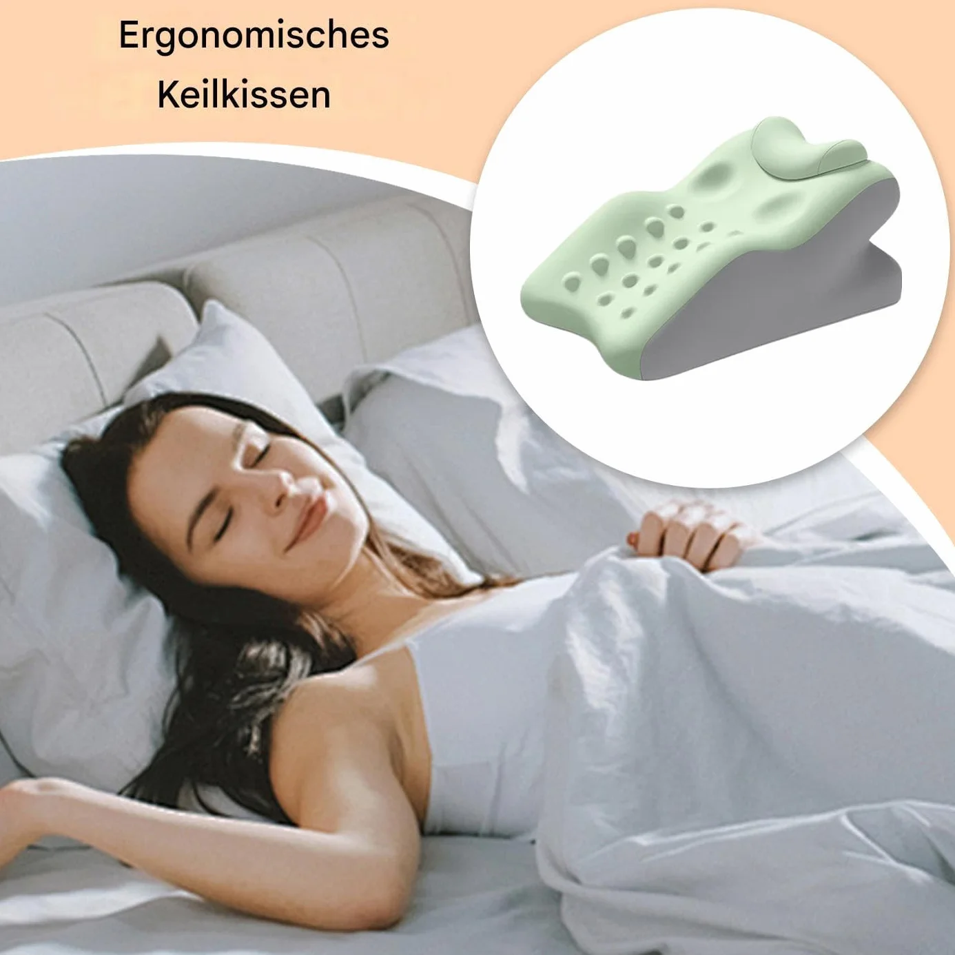 Generisch Poduszka do spania, ergonomiczna poduszka z pianki z pamięcią kształtu, poduszka na plecy z poszewką do prania, idealna do spania na boku, lyingu, siadania, czytania, snoringu, ciała, nóg