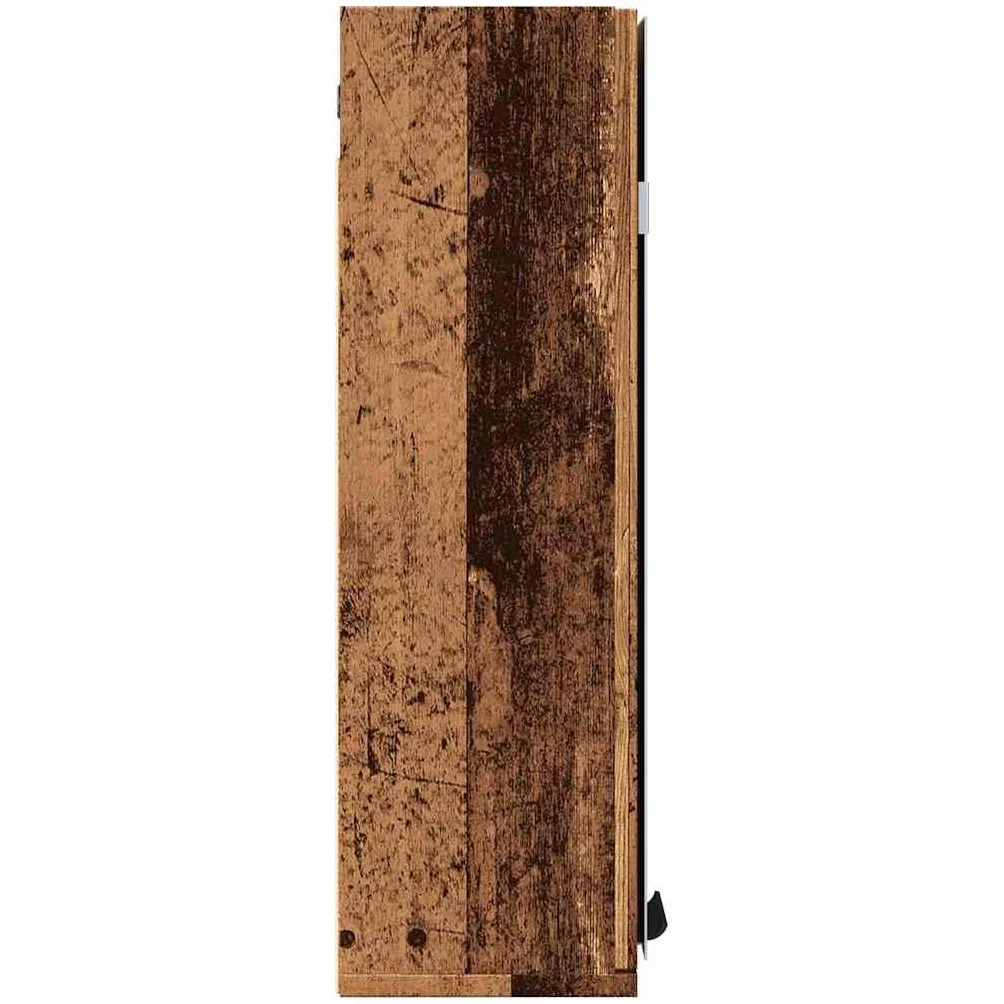 Szafka łazienkowa z lustrem o wyglądzie starego drewna, 64 x 20 x 66,5 cm, materiał drewnopochodny, odporny na wilgoć, z dużą ilością miejsca do przechowywania, do łazienki i WC dla gości
