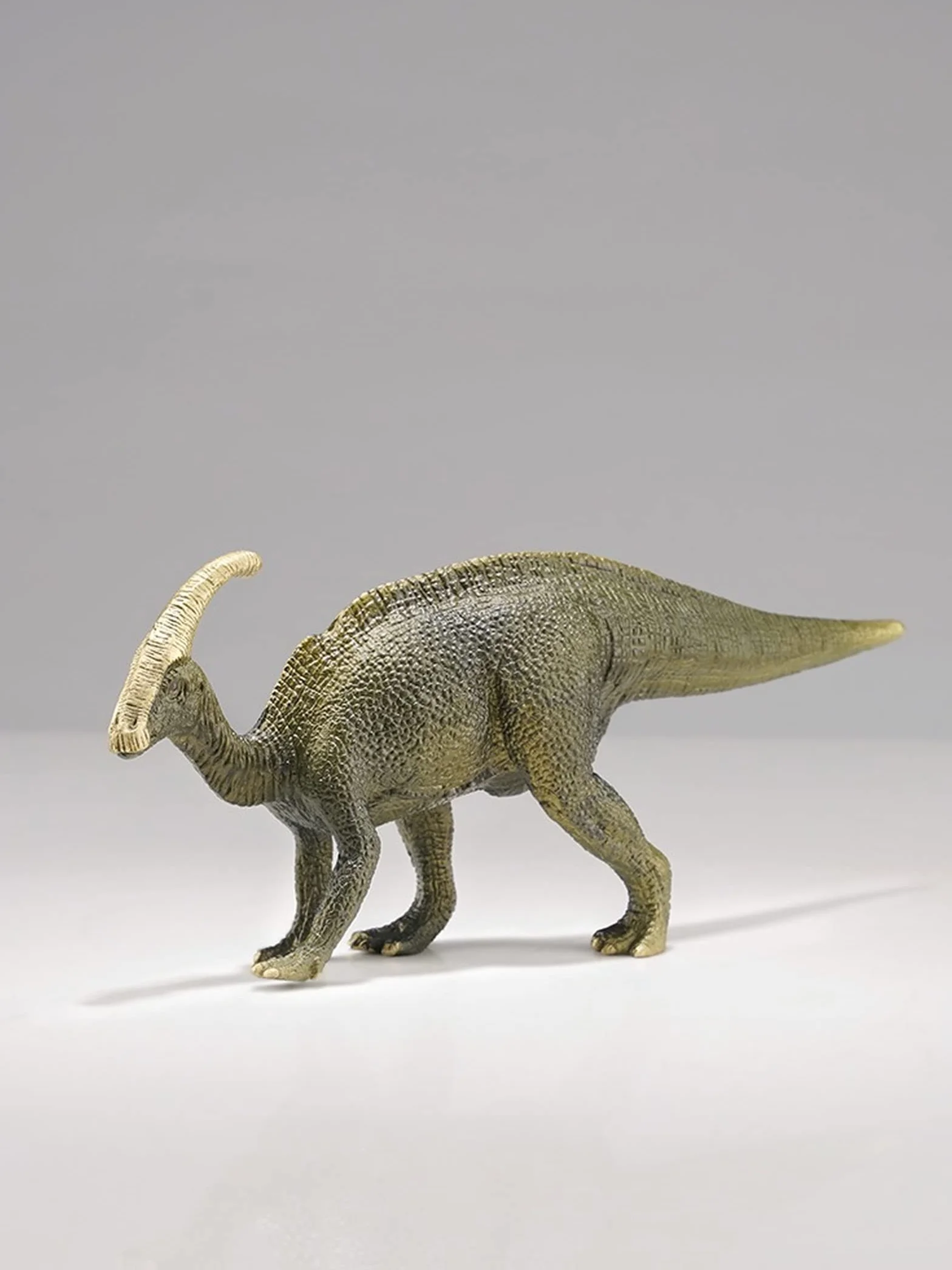 CNCNSH Mosiężna figurka dinozaura na stole, statua jurajskiego paractenozaura, dekoracja dekoracyjna do gabinetu, kolekcja rzeźb z brązu dla bydła zwierzęcego,