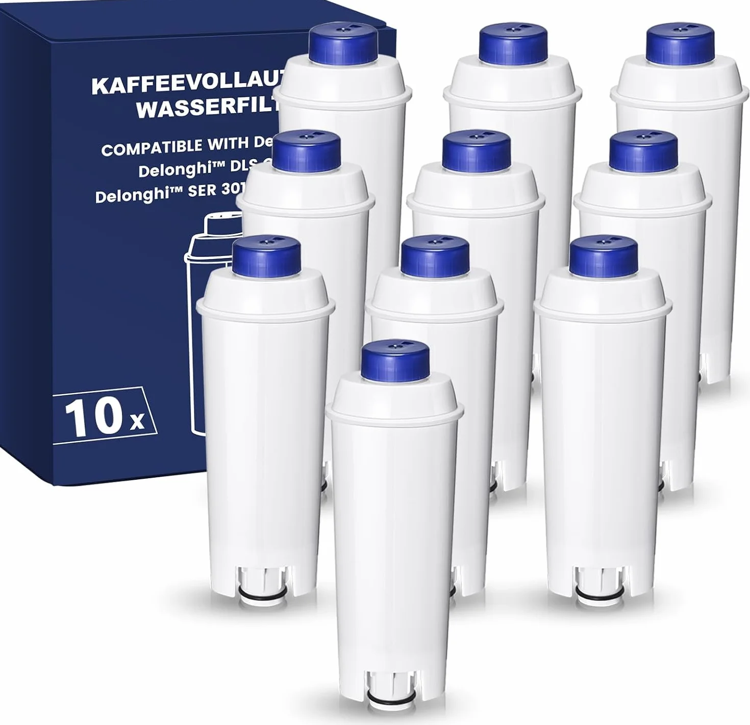 Filswa Filtr wody do ekspresu do kawy, zamiennik kompatybilny z serią Delonghi ECAM, Dinamica, Cappuccino System, Magnifica, ETAM Autentica i różnymi modelami Esam, (10)