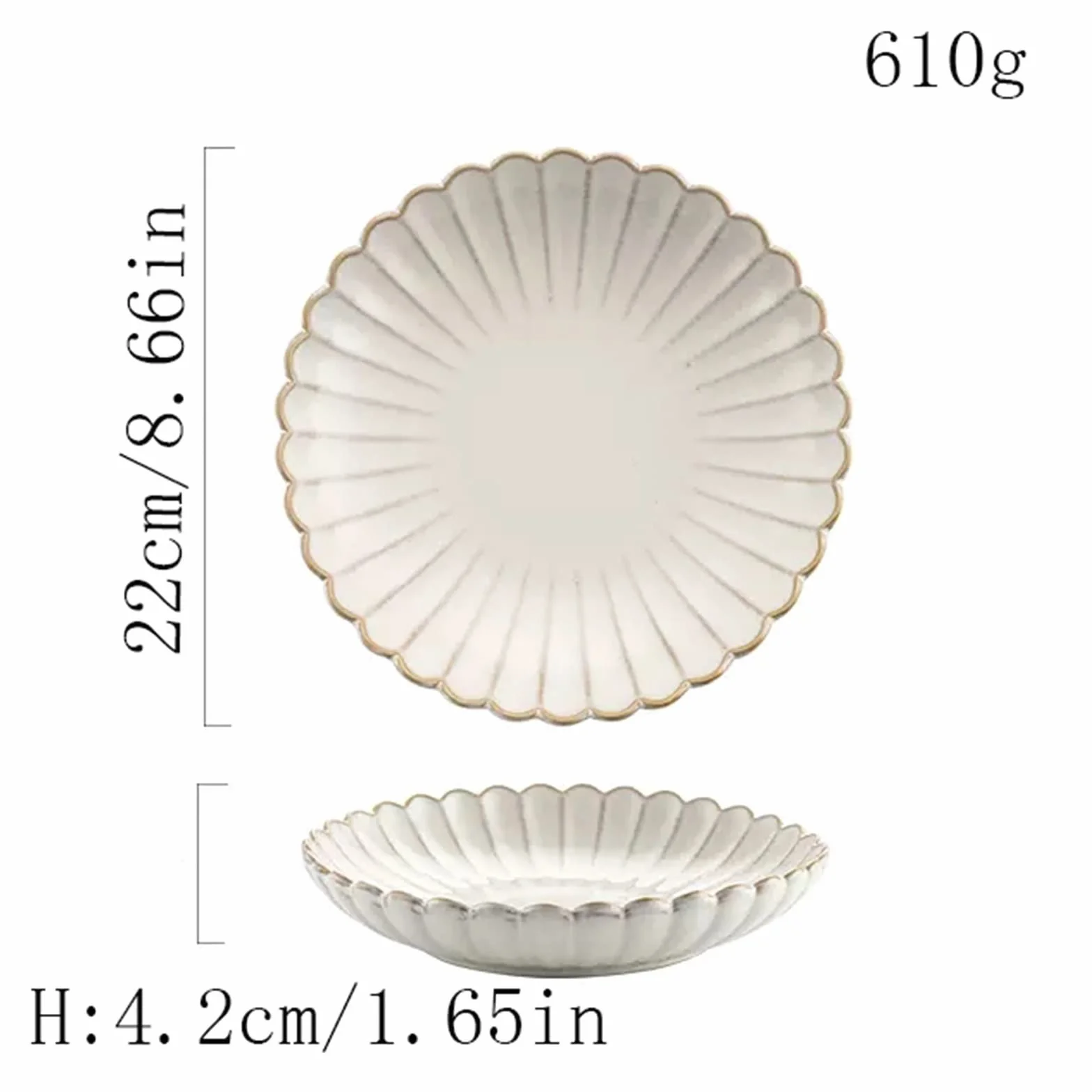 Talerz do jadalni Płyta ceramiczna Biała zastawa stołowa do użytku domowego Restauracja Kuchnia Okrągły talerz jadalni Obiad Sałatka Talerz deserowy Jednolity kolor Głęboki Płaski(A,002)