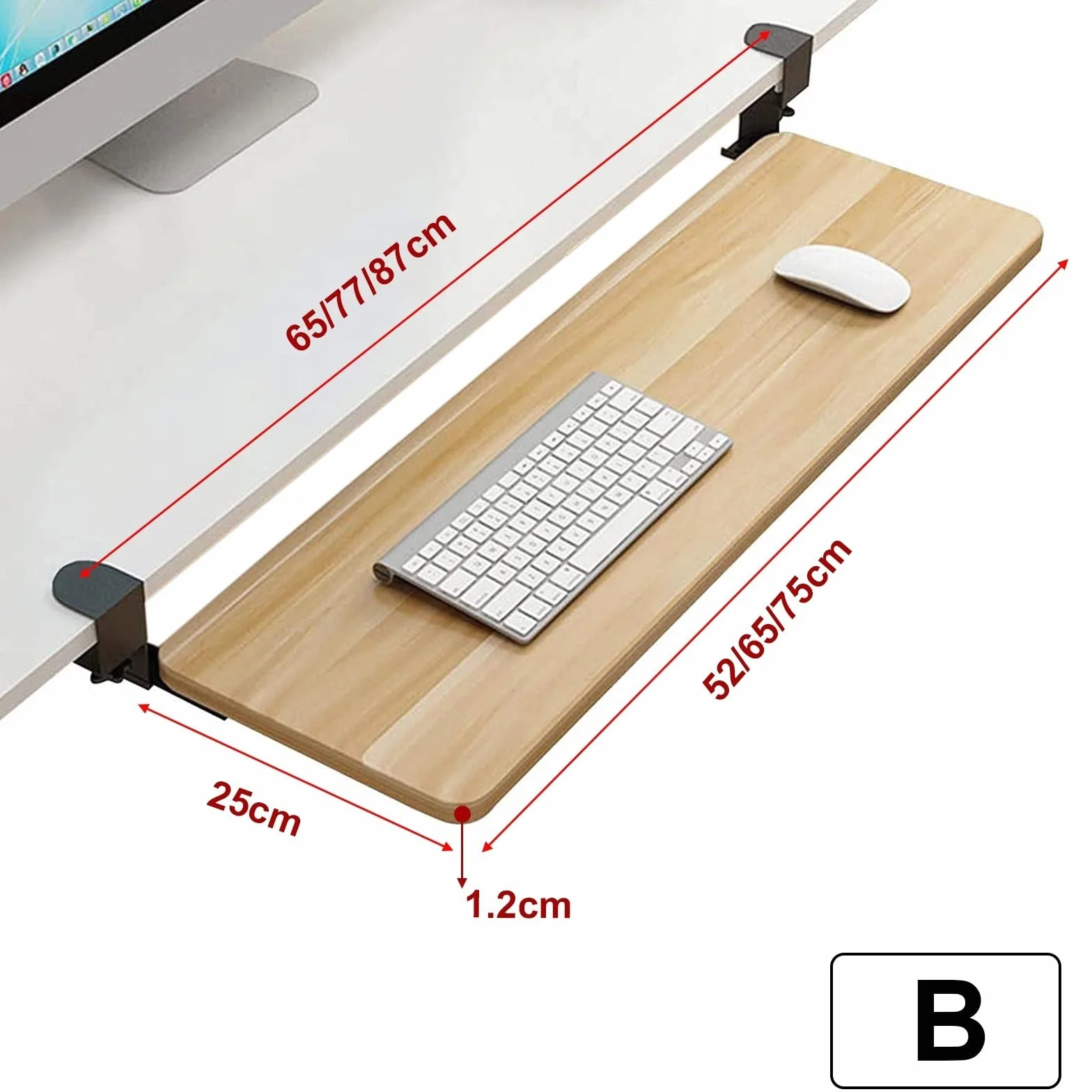 Wysuwana półka na klawiaturę Pod biurkiem Półki do przechowywania, Ergonomiczna wysuwana szuflada na klawiaturę Platformy na klawiaturę, Uchwyt na mysz z klawiaturą Akcesoria biurowe Organiz