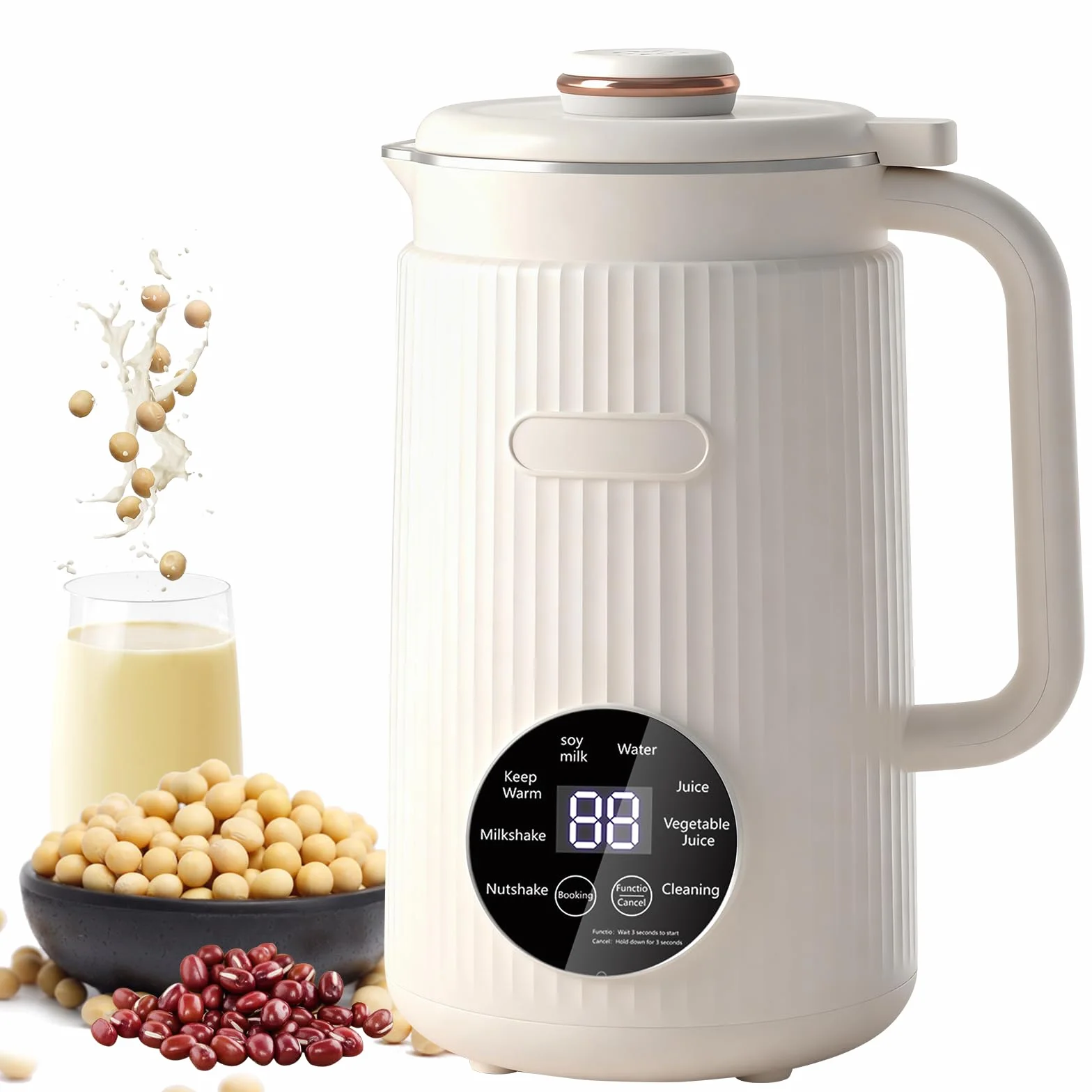 Maszyna do mleka orzechowego 8 w 1, 1200 ml, urządzenie do przygotowania mleka roślinnego i ekspresu do mleka sojowego z timerem, funkcją utrzymania ciepła i samoczyszczące, maszyna do mleka