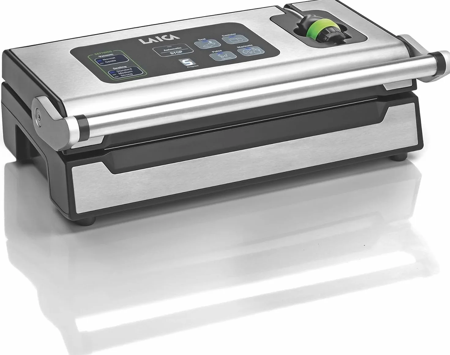 Laica VT3240 urządzenie do pakowania próżniowego żywności z dodatkowymi akcesoriami do worków próżniowych – automatyczne uszczelnianie na gorąco do 100 kolejnych cykli