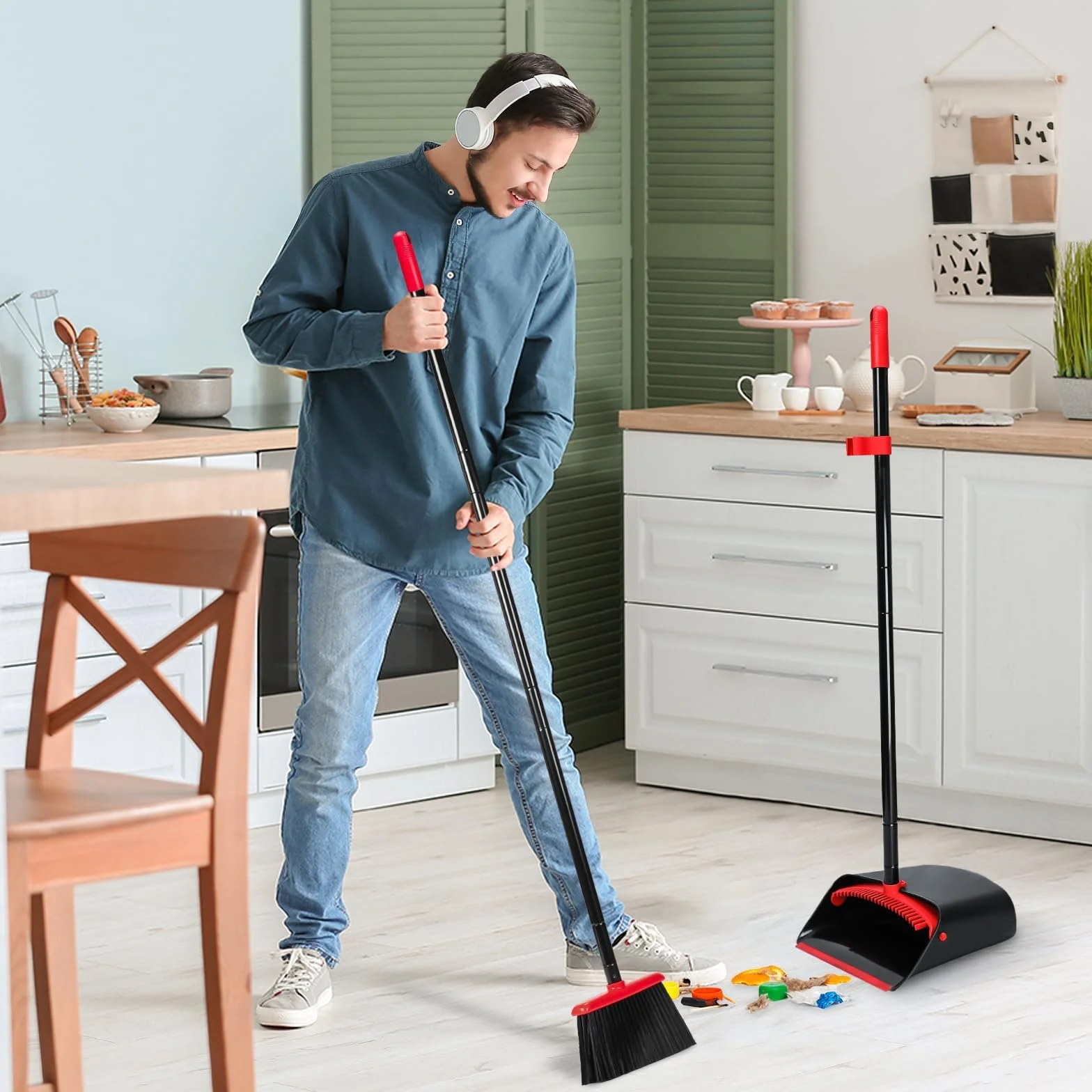 TreeLen Zestaw Broom and Dustpan Combo Sweep Set