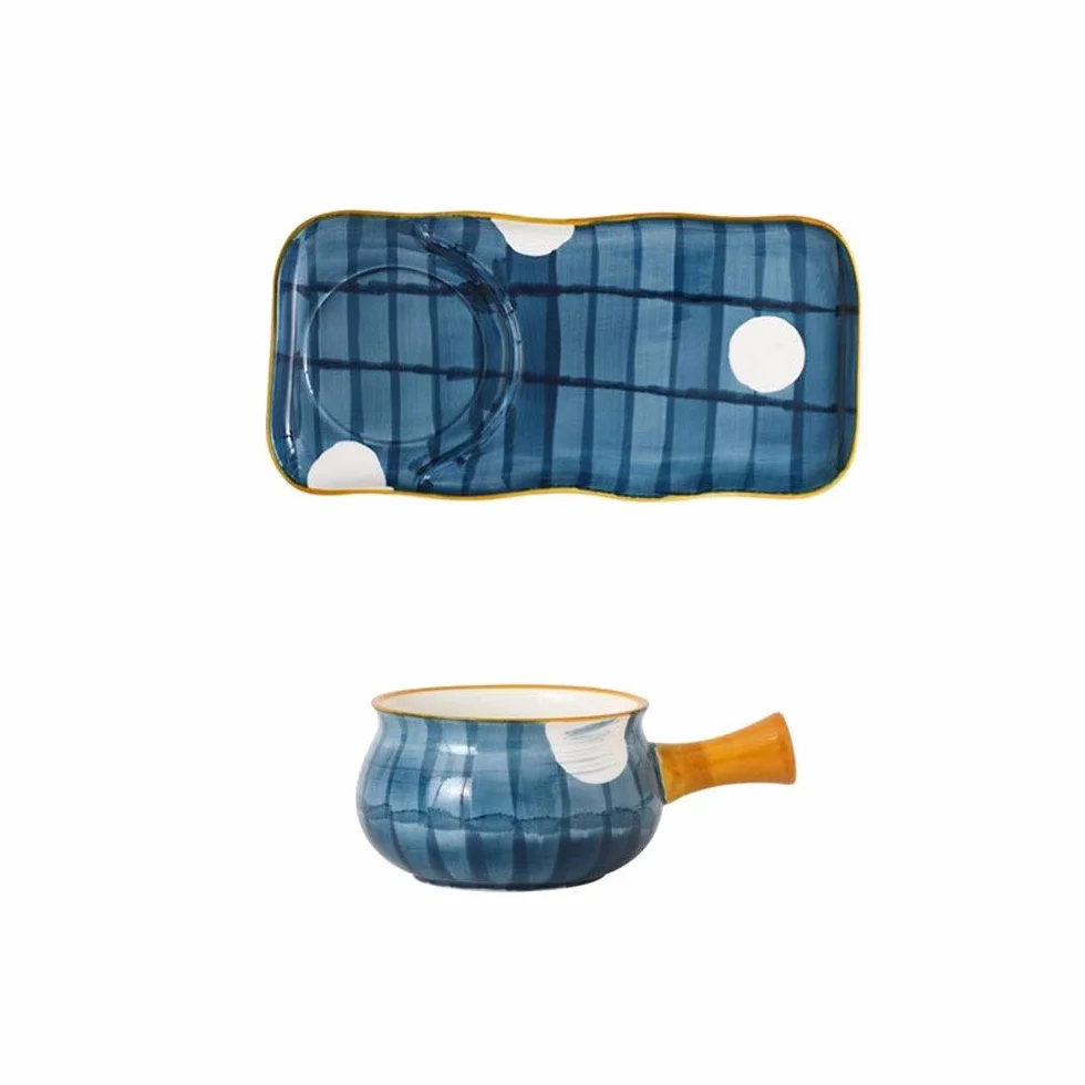 Ceramiczna miska do sałatki z uchwytem, miska na płatki śniadaniowe, miska na owoce, miska na deser, zupa, makaron, kuchenka mikrofalowa, specjalna miska