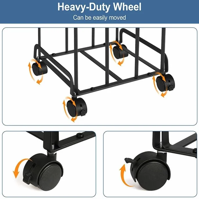 Wytrzymały wózek kartonowy na kółkach – metalowy wózek magazynowy do przeprowadzek, materiałów opakowaniowych i kartonów wysyłkowych – czarny design (11,8 x 10 x 17,1 cala)