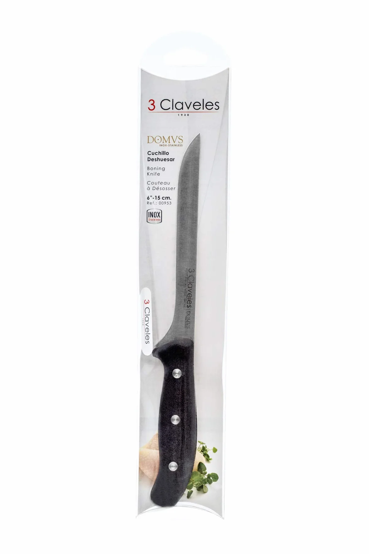3 Claveles Cuchillo Deshuesar Domvs 15 cm 6 cali