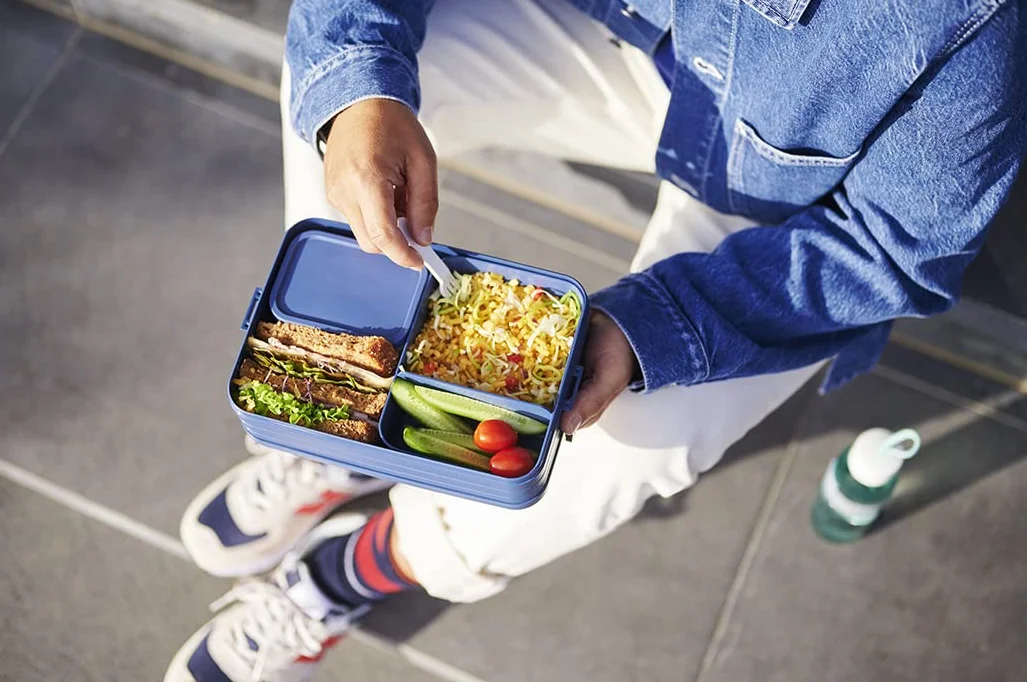 Mepal Take A Break Zestaw Dużych Pudełek Bento na Lunch, Pudełko na Kanapki, Małe Przekąski i Resztki, 1500 Ml, Szałwia Nordycka