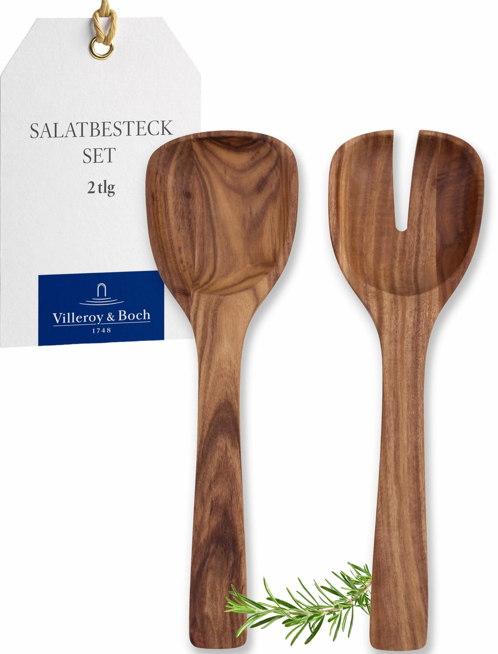 Villeroy & Boch - Artesano 2-częściowy zestaw sztućców do sałatek, drewniane, sałatki, sztućce, drewniane łyżki, drewniane widelce, drewno akacjowe
