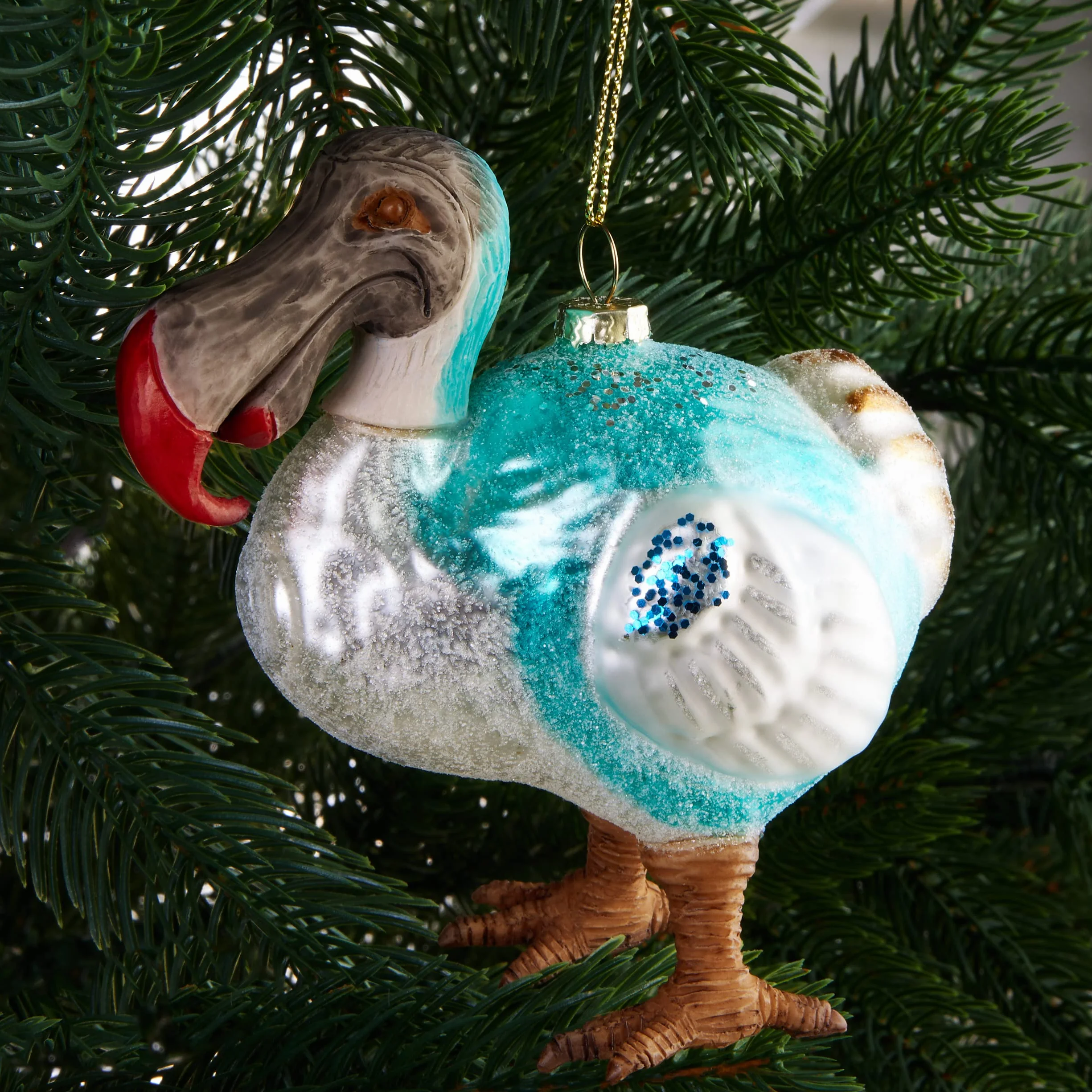 BRUBAKER Ręcznie Malowana Szklana Bombka Bożonarodzeniowa - Ręcznie Dmuchane Figurki do Dekoracji choinki śmieszna zawieszka Deco - Dekoracja - Pelikan