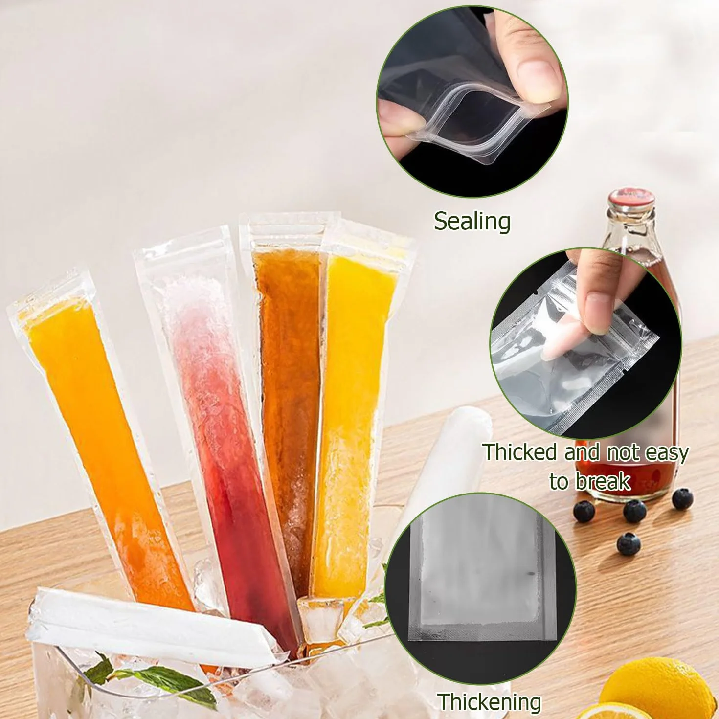 200 sztuk foremka Popsicle z lejkiem w saszetce z lodem 5,5 x 28 cm Diy Popsicle pokrowiec nadaje się do domowych lodów, batonów jogurtowych i soków owocowych