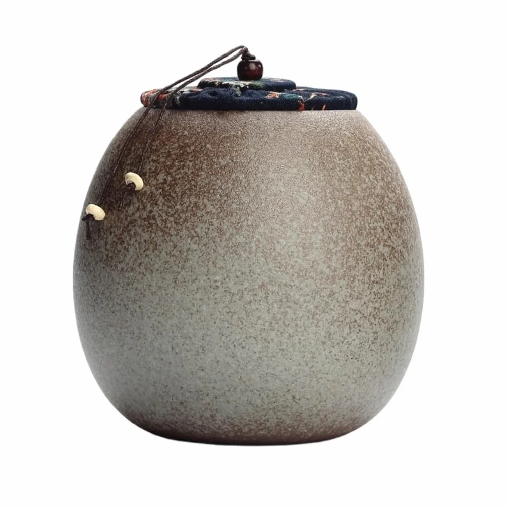 HLTYGWX Słoik na cukier Domowy ceramiczny sypki słoik do przechowywania herbaty Retro w stylu chińskim Gruba Zestaw do herbaty Pojemnik na herbatę Kuchnia Zamknię słoik Pojemnik na herbatę (rozmiar: