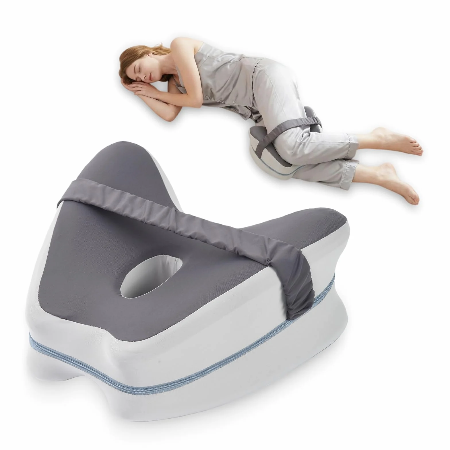 OTraki Poduszka na kolana dla osób śpiących na boku, ergonomiczna poduszka do przechowywania, pianka z pamięcią kształtu, chłodny materiał, zdejmowana i nadająca się do prania, ortopedyczna poduszka