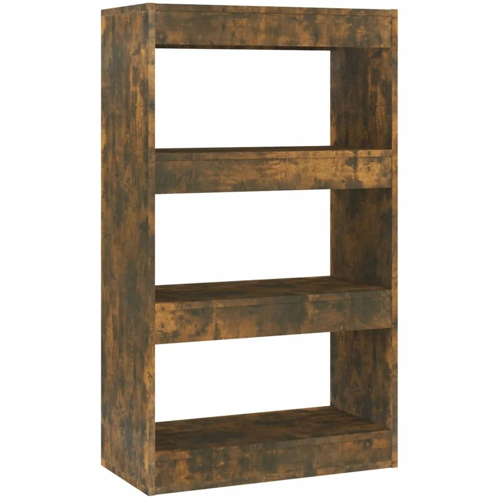 Regał na książki, ścianka działowa, dąb wędzony, uniwersalny regał na książki, regał biurowy do hotelu, 60 x 30 x 103 cm, materiał drewnopochodny