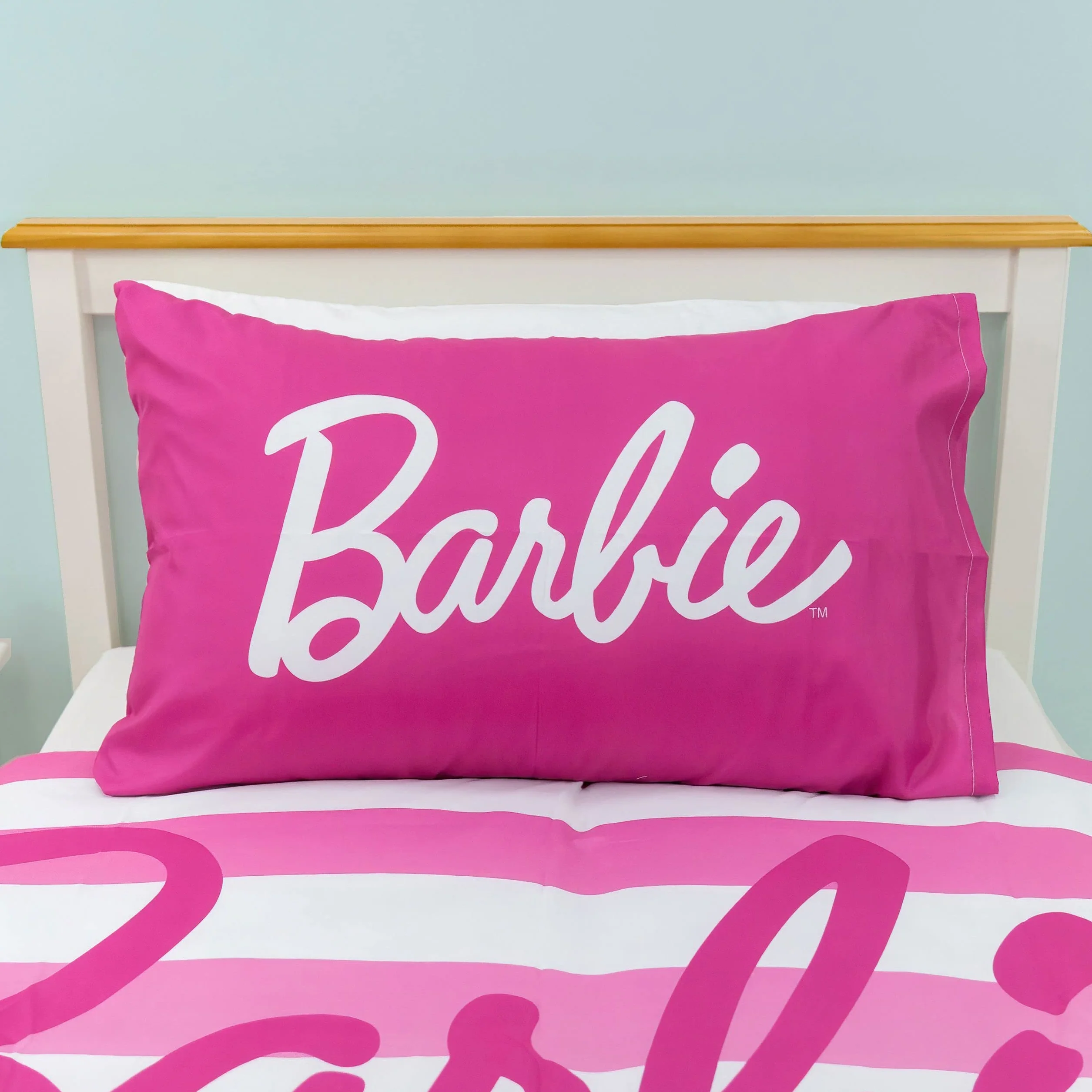 Zestaw poszewek Barbie | Dwustronna pościel dla dzieci | Różowa pojedyncza poszewka na kołdrę z pasującą poszewką na poduszkę
