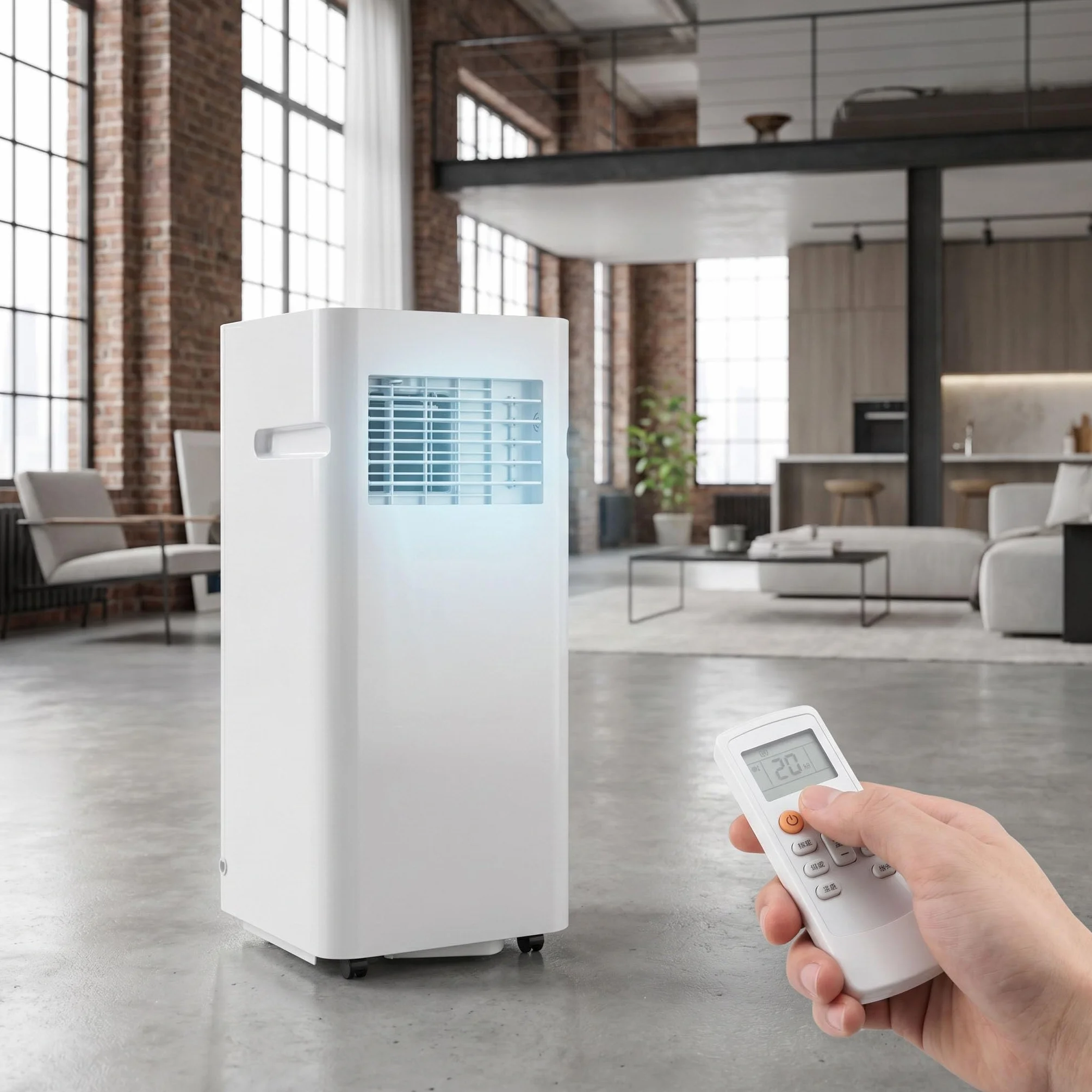 Przenośny klimatyzator 10000 BTU, wentylator chłodzący, timer snu, zdalny, zestaw okienny, 2 prędkości, oscylacyjny do sypialni, biura