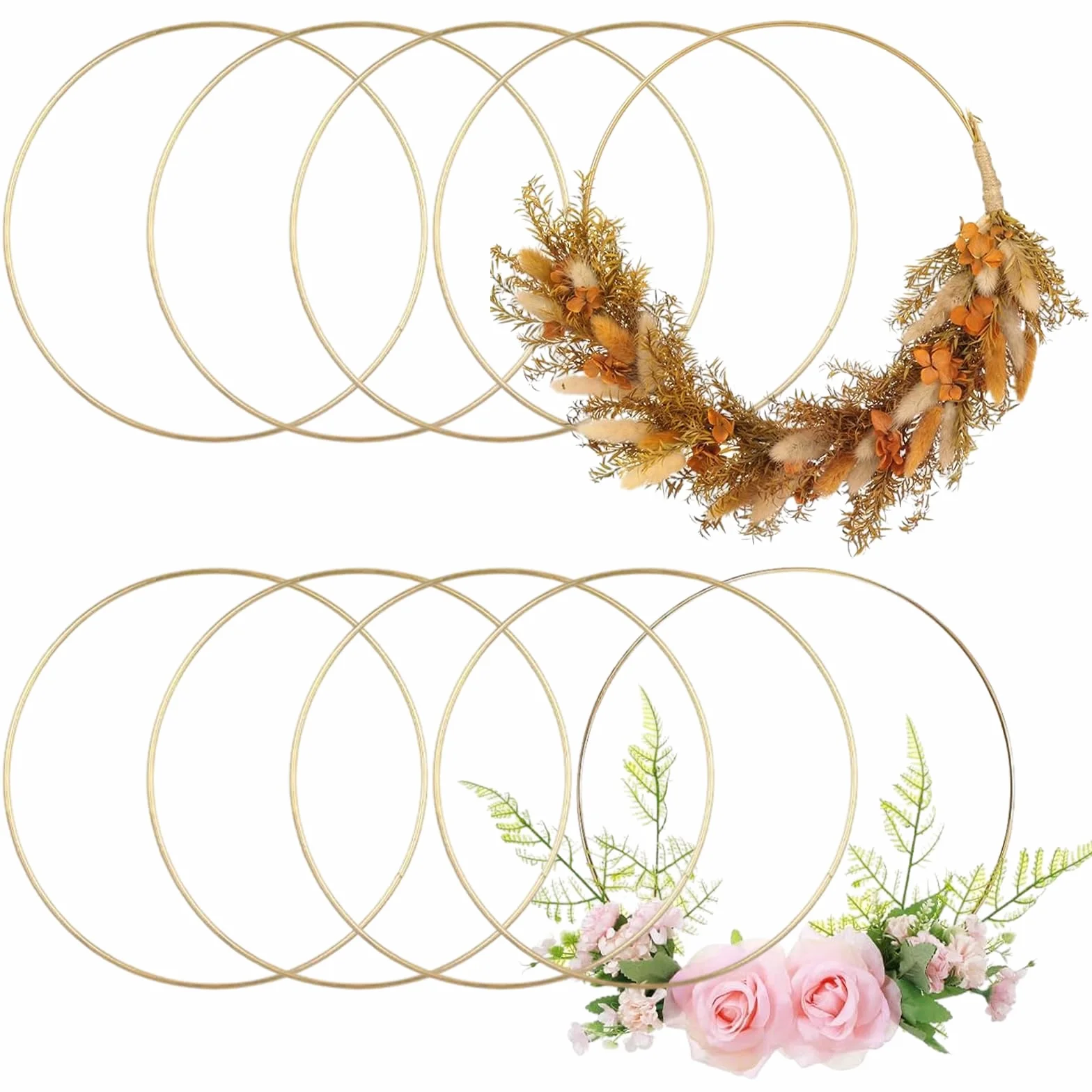 10 sztuk metalowych pierścieni do wieńca, 10 cm, kwiatowy obręcz, łapacz snów, metalowy pierścień, pierścienie do samodzielnego wykonania kwiatów, do powieszenia na ścianie, wianek kwiatowy,