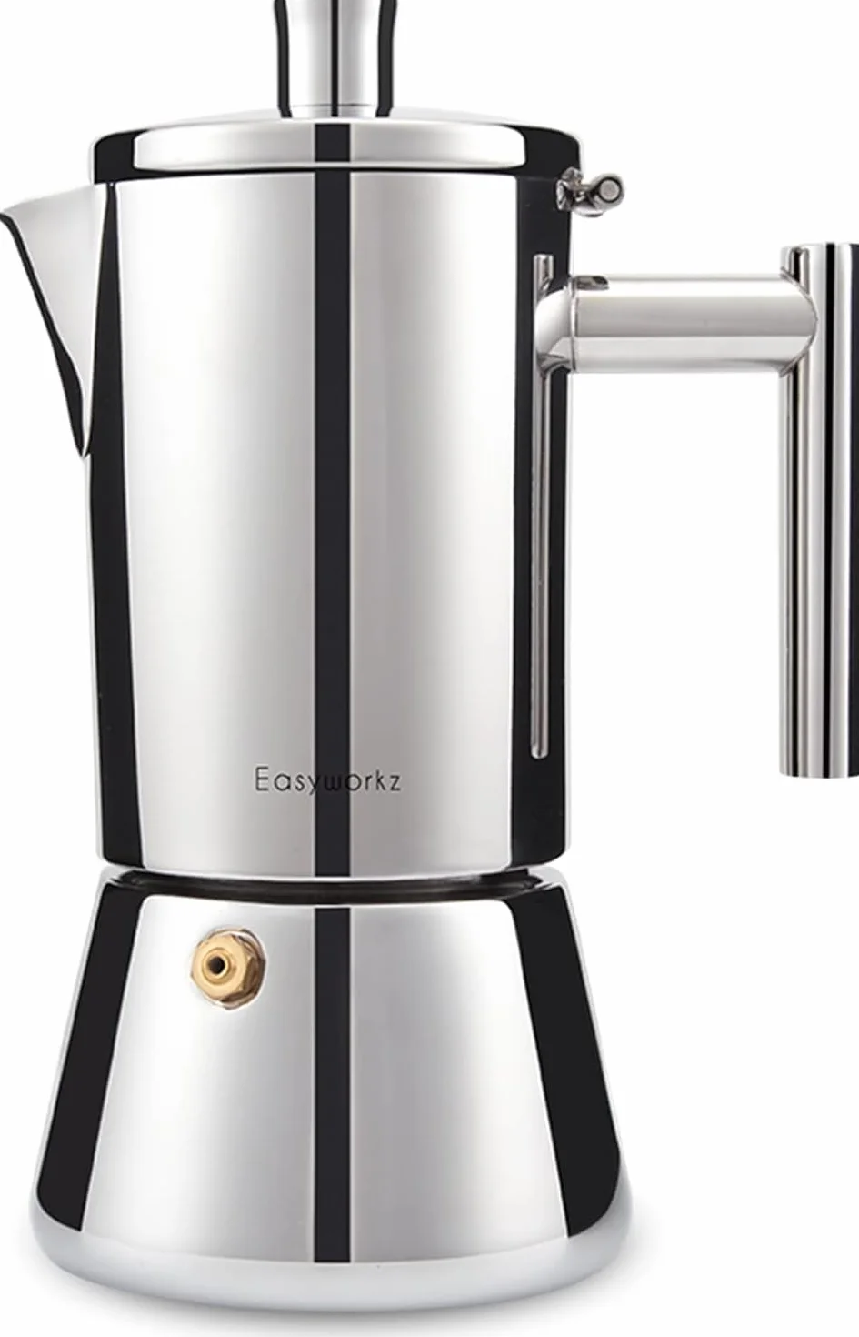 Easyworkz Diego Ekspres do kawy z płytą kuchenną Espresso Moka Pot 300 ml (6 filiżanek), srebrny