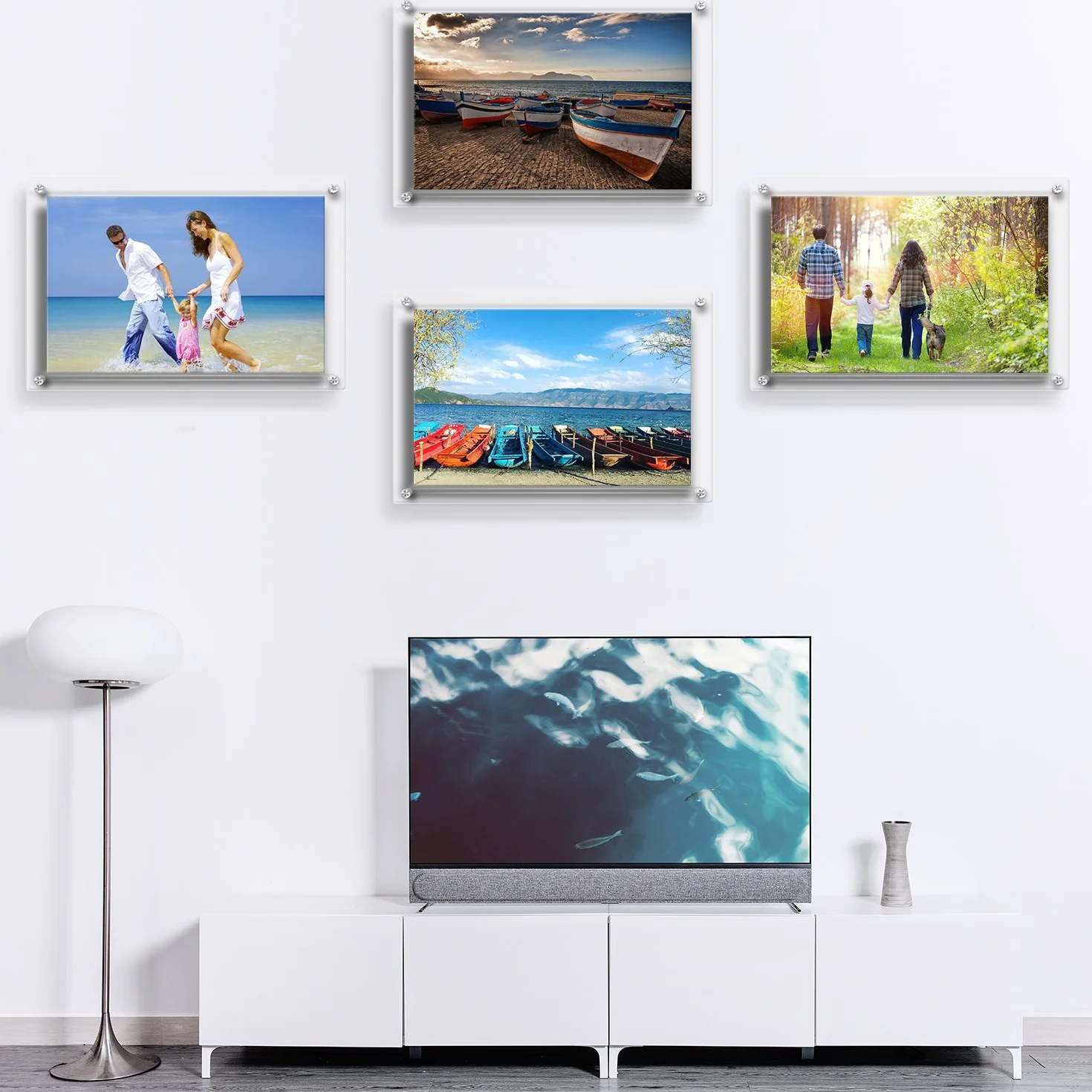 Akrylowe ramki na zdjęcia do montażu na ścianie, przezroczysty panel z podwójnym panelem zawiera obrazy 43,6 x 31,5 cm, ramka na zdjęcia w formacie A3 do wyświetlania plakatów certyfikowanych