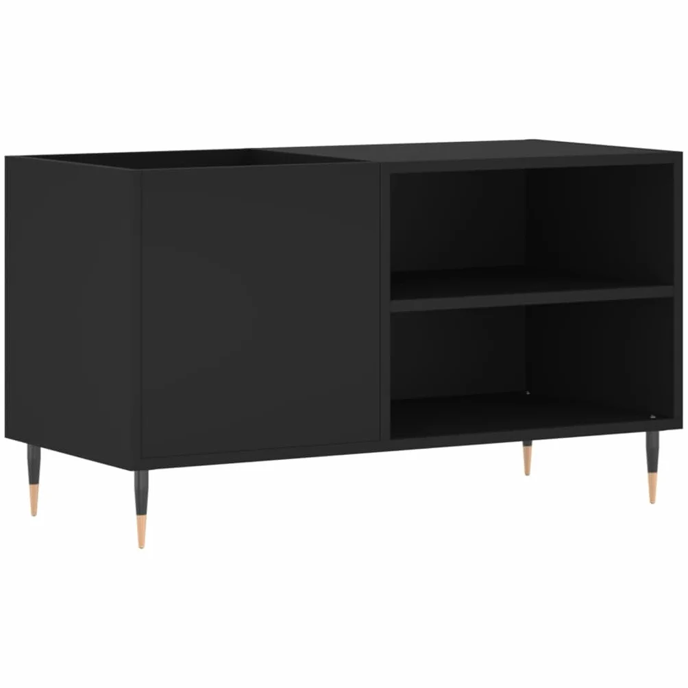 ShGaxin Szafka dyskowa drewno inżynierskie czarne 85x38x48 cm, półka CD, gramofon, szafka na płyty, szafka winylowa, szafka na gramofony - 831693
