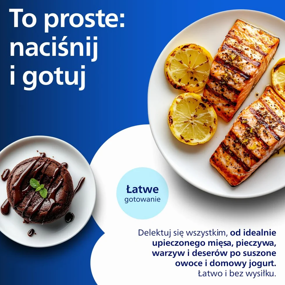 Philips Ovi z parą - Steamfry, Gotowanie na parze i Airfry - 21 sposobów gotowania; Pojemność 7,2 l, Technologia RapidAir, Okienko, Powłoka ceramiczna, Automat. czyszczenie parą (NA540/00)