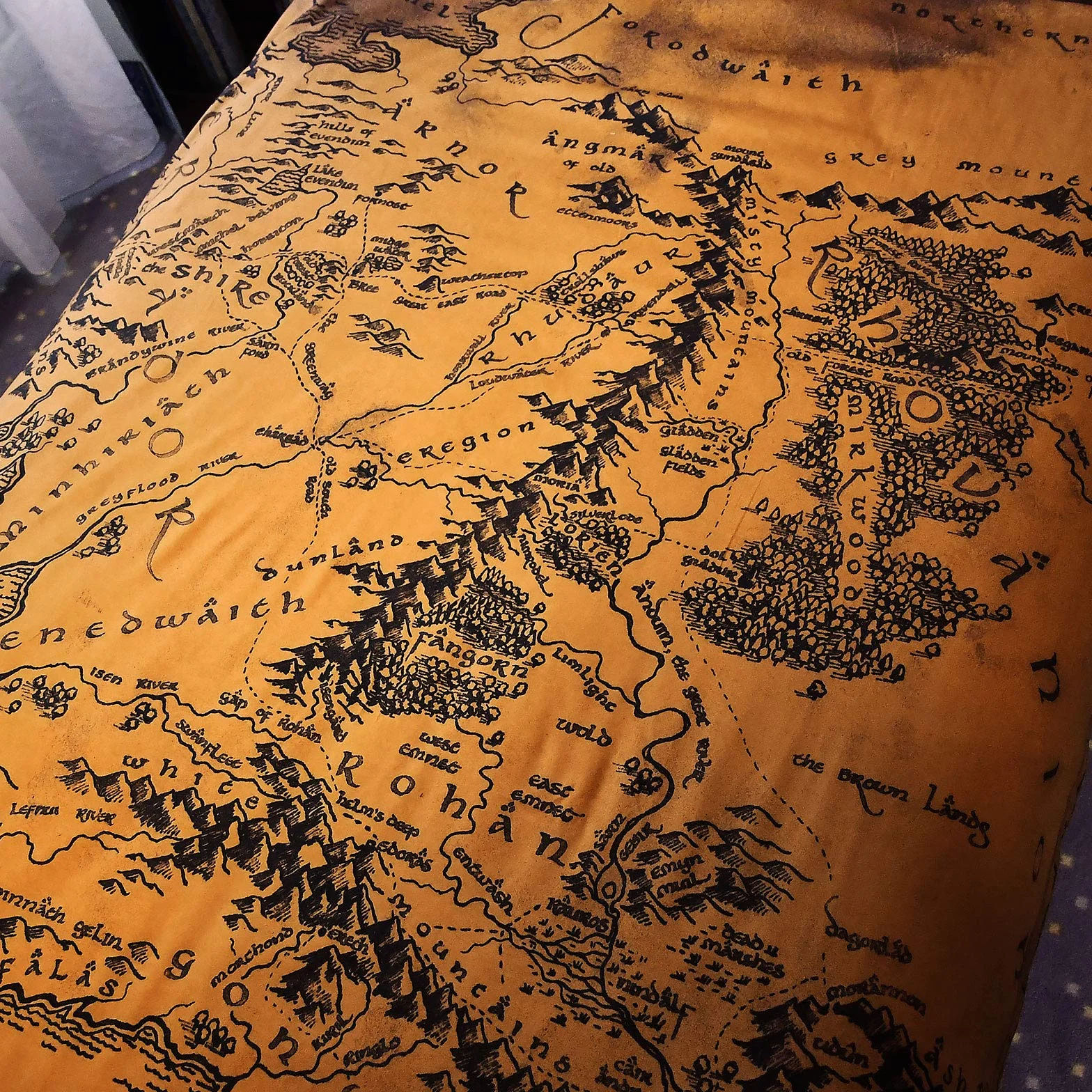 Elbenwald Lord of The Rings Pościel z Motywem Mapy Śródziemia dla Mężczyzn Kobiety Unisex