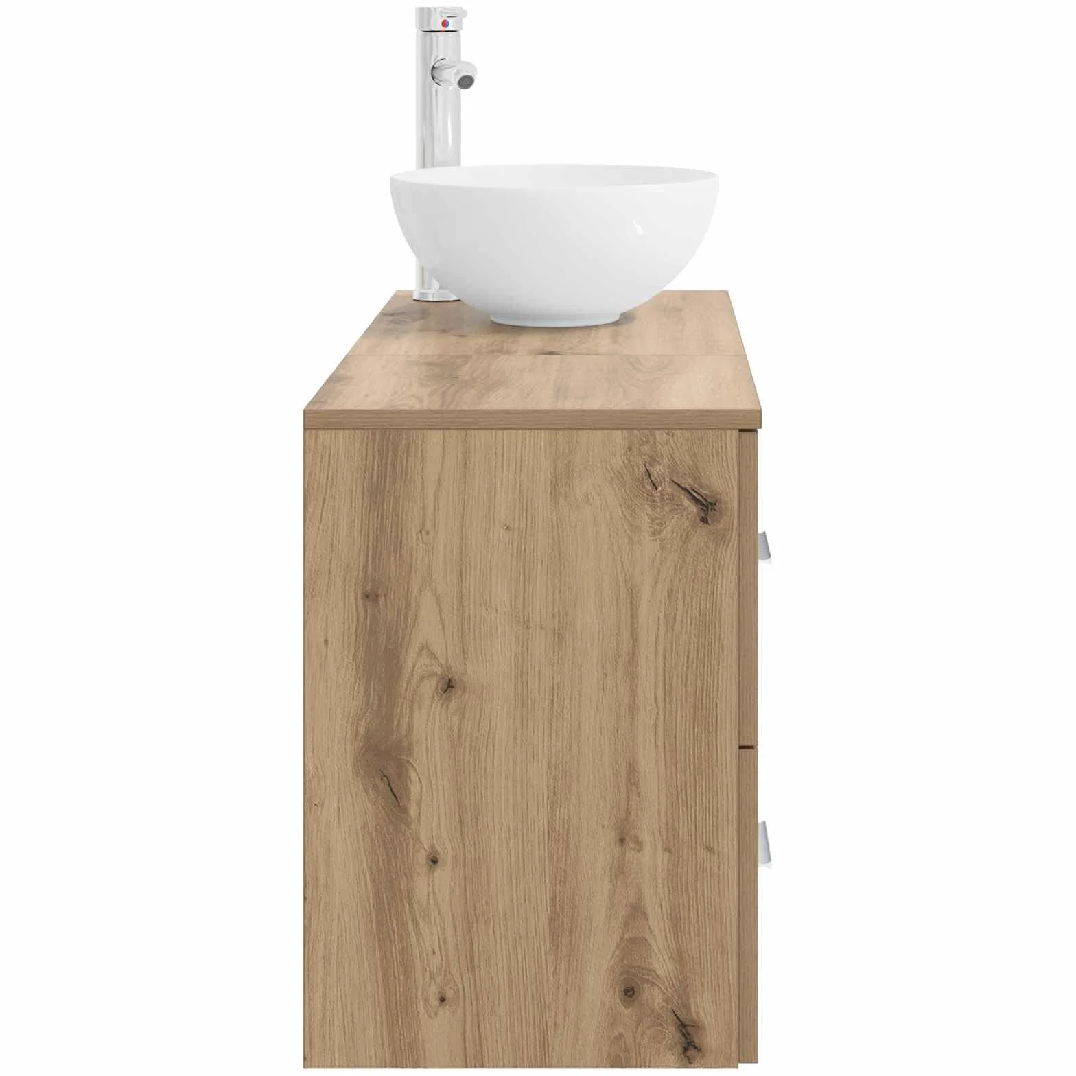 Umywalka łazienkowa zestaw 2 szt. dąb Artisan z materiału drewnopochodnego, szafka pod umywalkę z 3 szufladami, 49,5 x 35 x 80 cm, meble WC dla gości, miejsce do przechowywania łazienki i