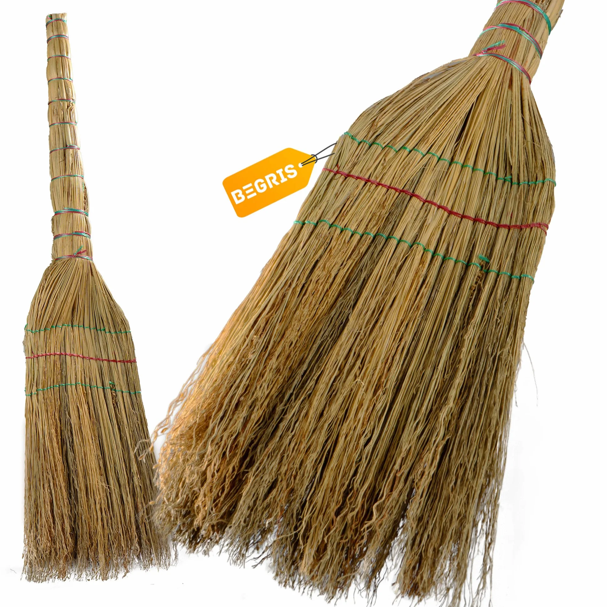 Miotła Sorgo ze Słomy Naturalna Wytrzymała Miotła Ekologiczna na Zewnątrz i do Domu 80 cm Długości Drewniany Trzonek Miotełka z Sorga i Kij Zamiatacz SORGHO