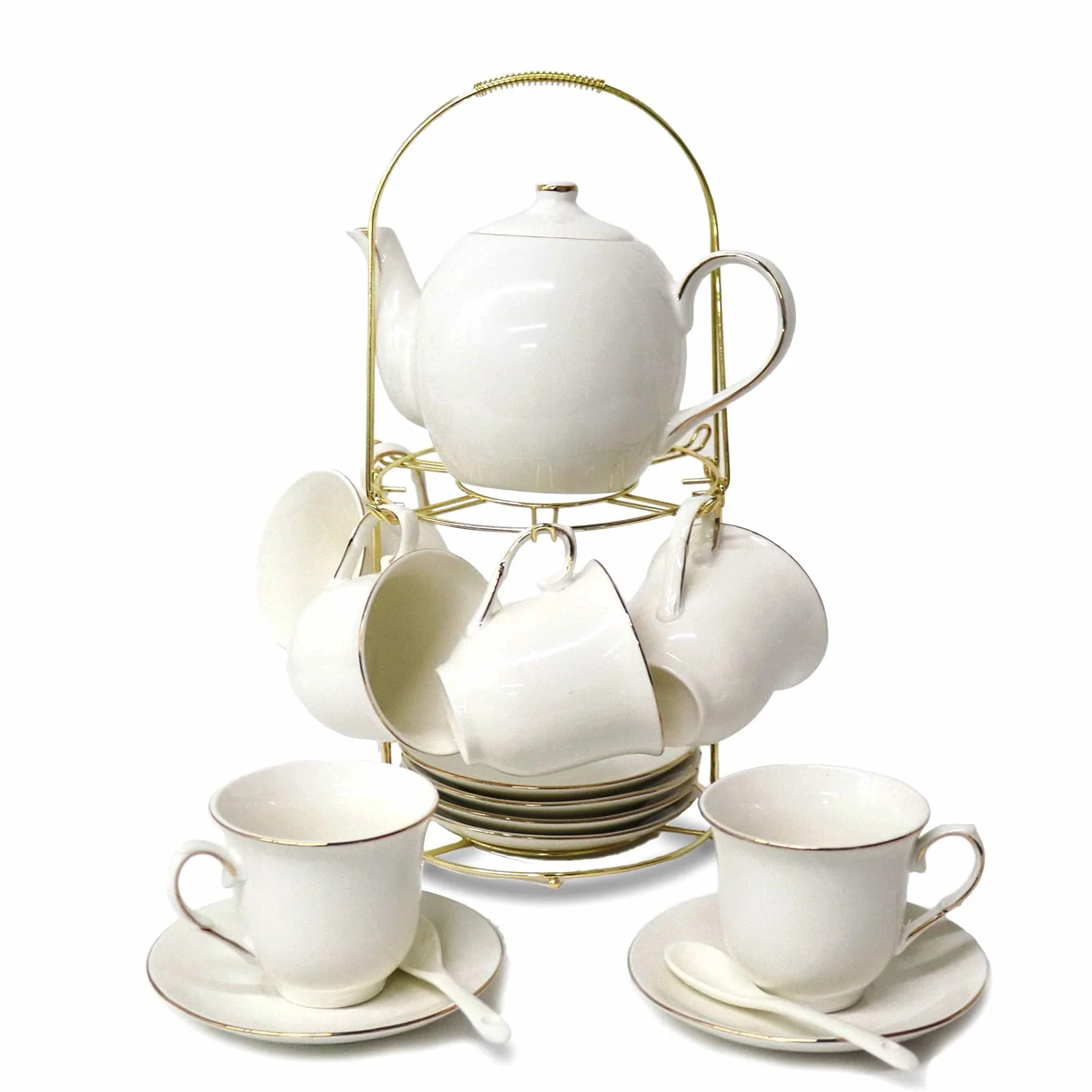Zestaw do kawy, herbata zestaw popołudniowa herbata ceramiczna zestaw do kawy popołudniowa herbata kawa herbata zestaw do kawy, 700 ml / dzbanek, 160 ml / filiżanka.