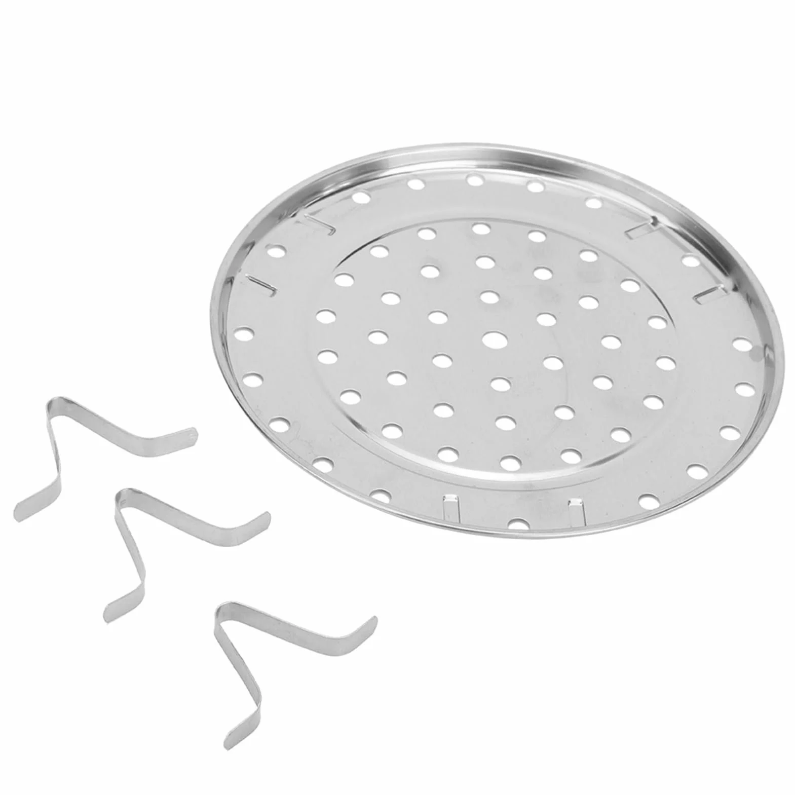 Stojak do Gotowania na Parze ze Stali Nierdzewnej z łatwą do Czyszczenia tacą do Gotowania na Parze do Szybkowaru i Garnka (Średnia średnica 24 cm)
