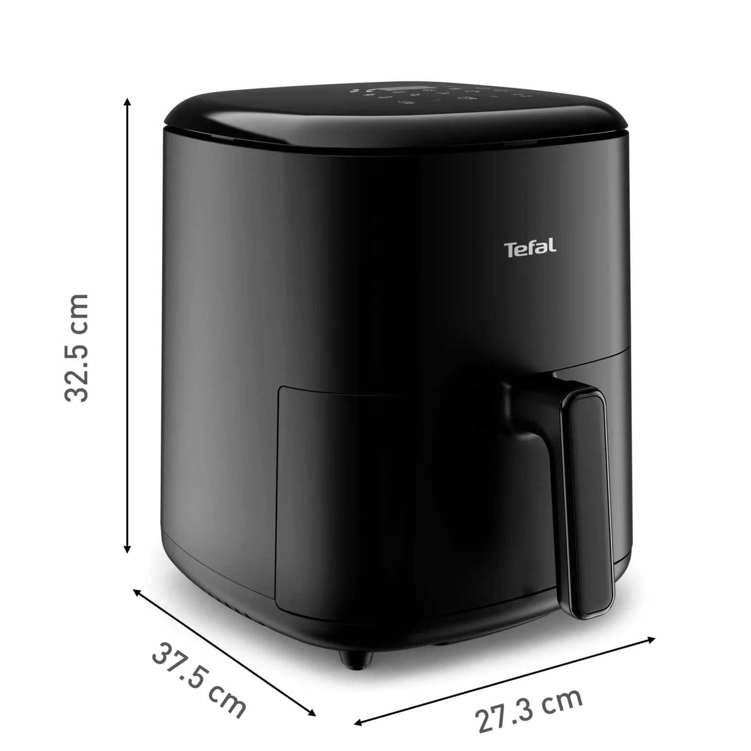 TEFAL EY2458 Easy Fry Max Frytkownica, 5 l, do 6 osób, 99% mniej tłuszczu, 10 automatycznych programów, cyfrowy ekran dotykowy, 70% mniej energii, zdrowe posiłki, części do mycia w zmywarce, czarna