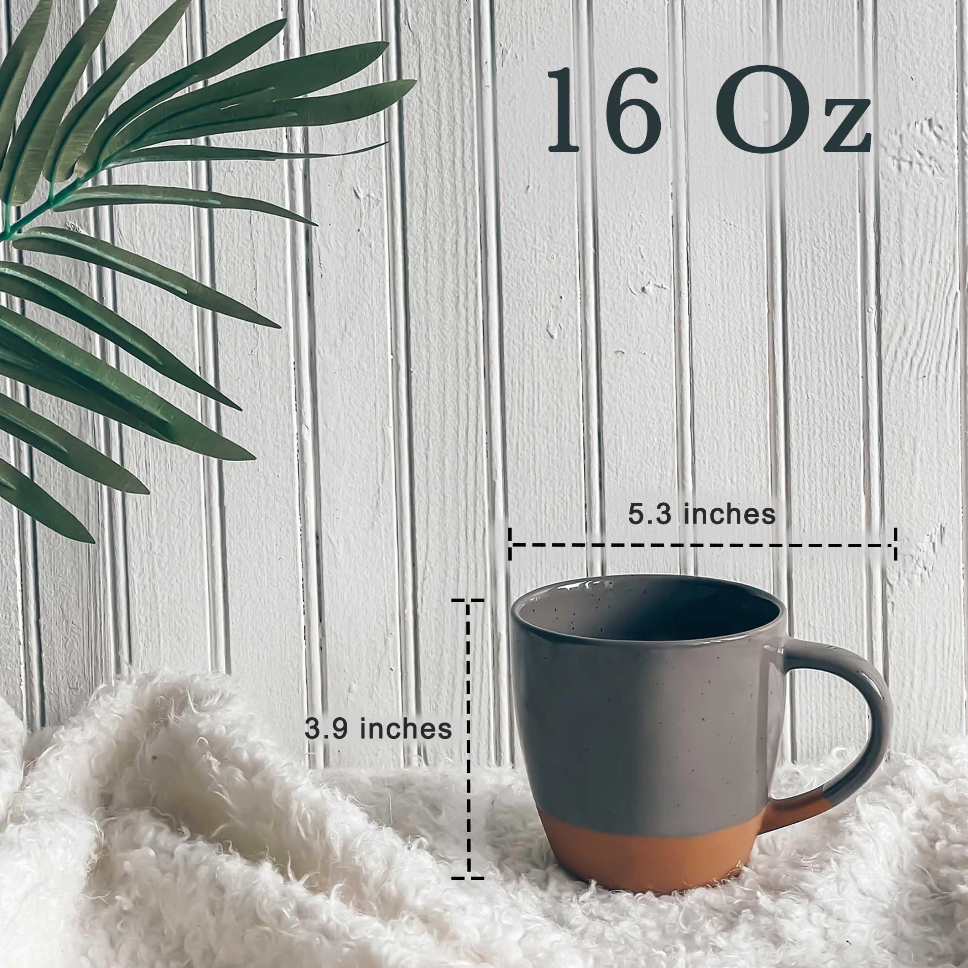 Mora Ceramiczny duży zestaw 4 kubków do latte, 473 ml, nadają się do kuchenki mikrofalowej, porcelanowe kubki do kawy z dużym uchwytem, nowoczesne, boho, niepowtarzalny styl do każdej kuchni. Kamionka