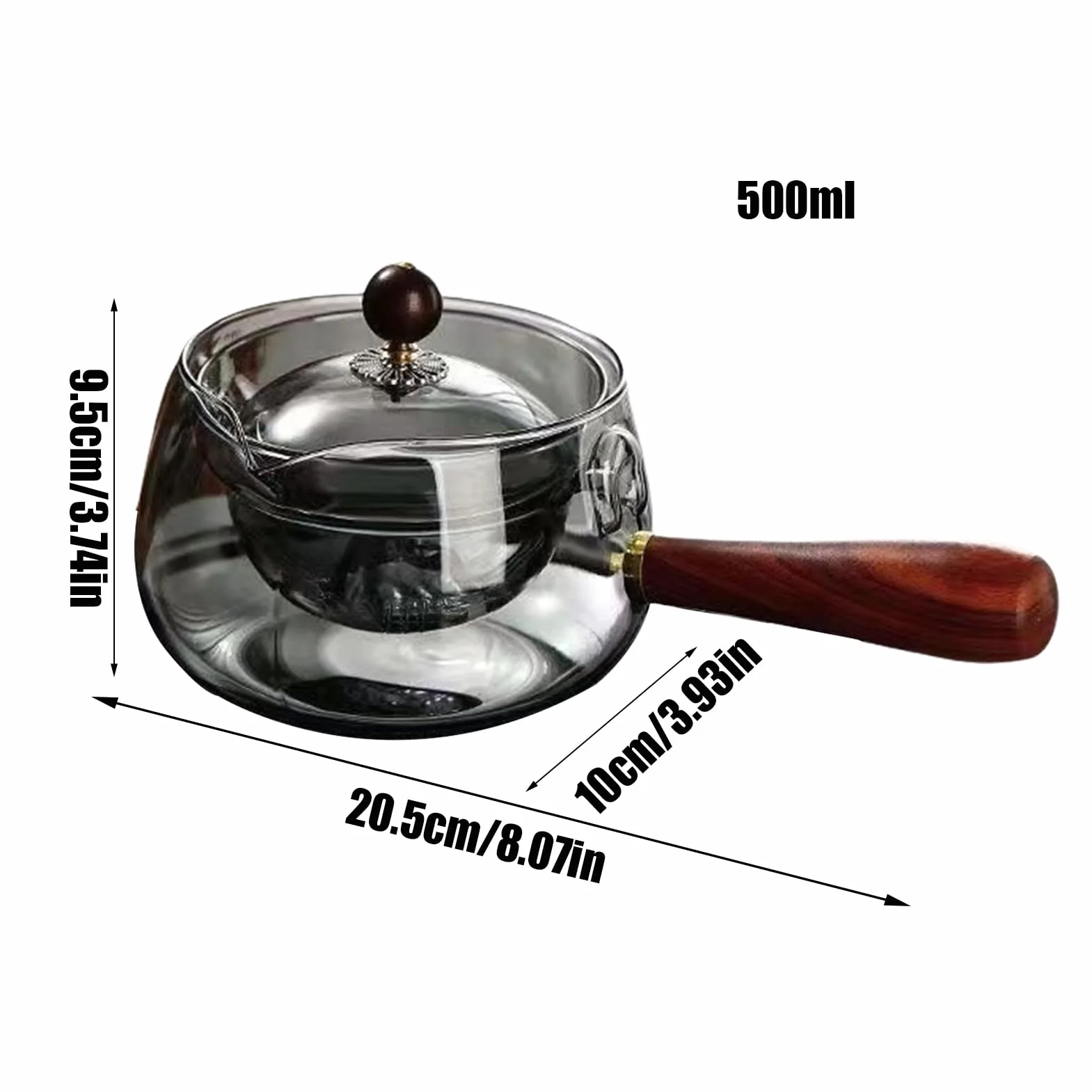 Szklany czajniczek z zaparzaczem, du?a pojemno? ? obrotowy o 360° czajniczek | Wyjmowana przezroczysta kuchenka do herbaty do kwitnienia, lu? herbata, mo? my? w zmywarce