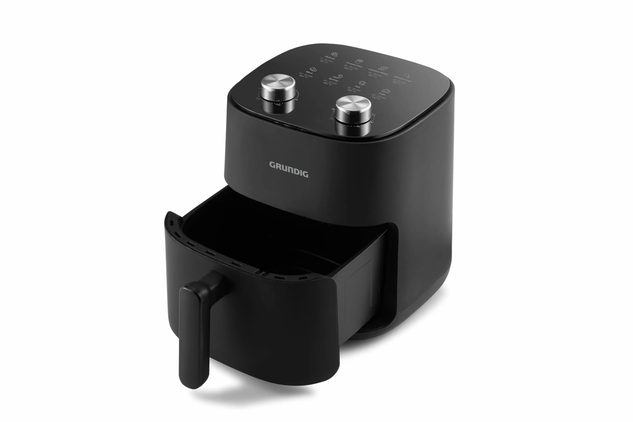 Grundig FRY 6321 L frytkownica na gorące powietrze, pojemność 4,7 l, 1300 W, kosz nadaje się do mycia w zmywarce, regulacja temperatury i czasu, powłoka nieprzywierająca, czarna