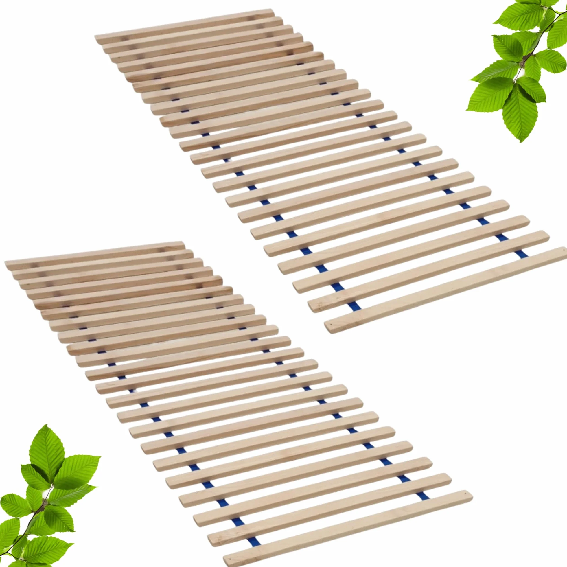 Rolowany Stelaż Listwowy 160x200 cm PREMIUM – 22 Listew z Litego Drewna Bukowego x2, Nośności do 170 kg na Stronę, Wytrzymały i Łatwy w Montażu, Wkręty w Zestawie