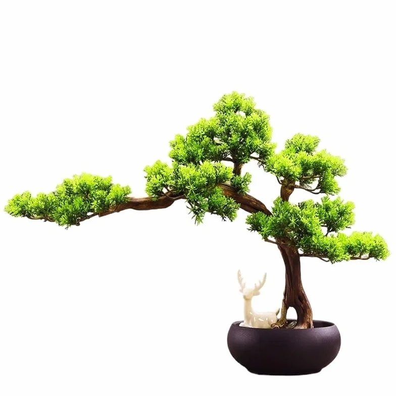 Symulowane rośliny doniczkowe Sztuczna Roślina Ozdoba Z Ceramiczną Doniczką Dekoracja Wejścia Do Salonu Sztuczne Drzewo Bonsai Dekoracje wnętrz(Duży)