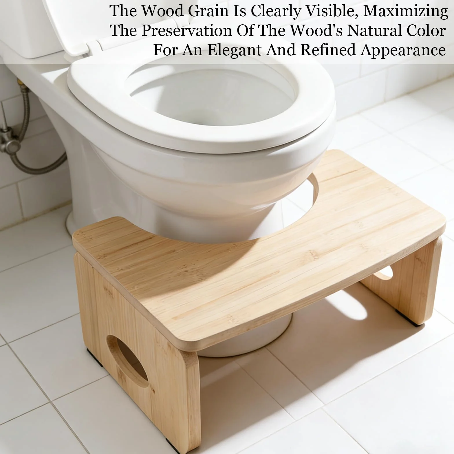 FlexStep Klapp-Toilettenhocker 18 cm 150 kg FSC-Bambus Caramel Beige