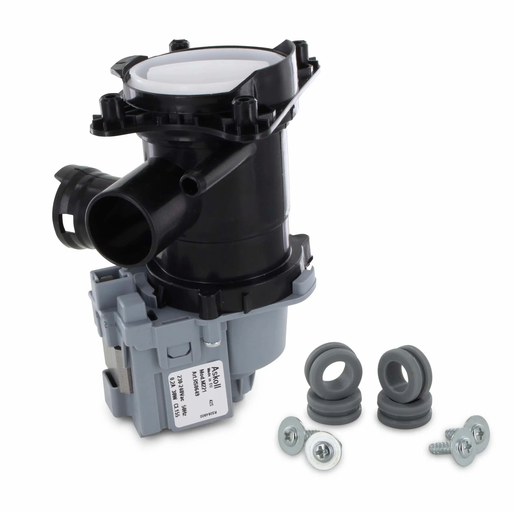 Pompa odpływowa do Bosch Siemens 145093 00145093 z głowicą pompy i sitkiem do pralko-suszarki jak Avantixx Logixx Maxx iQ300 iQ500 iQ700 iQ800 seria 4 seria 6