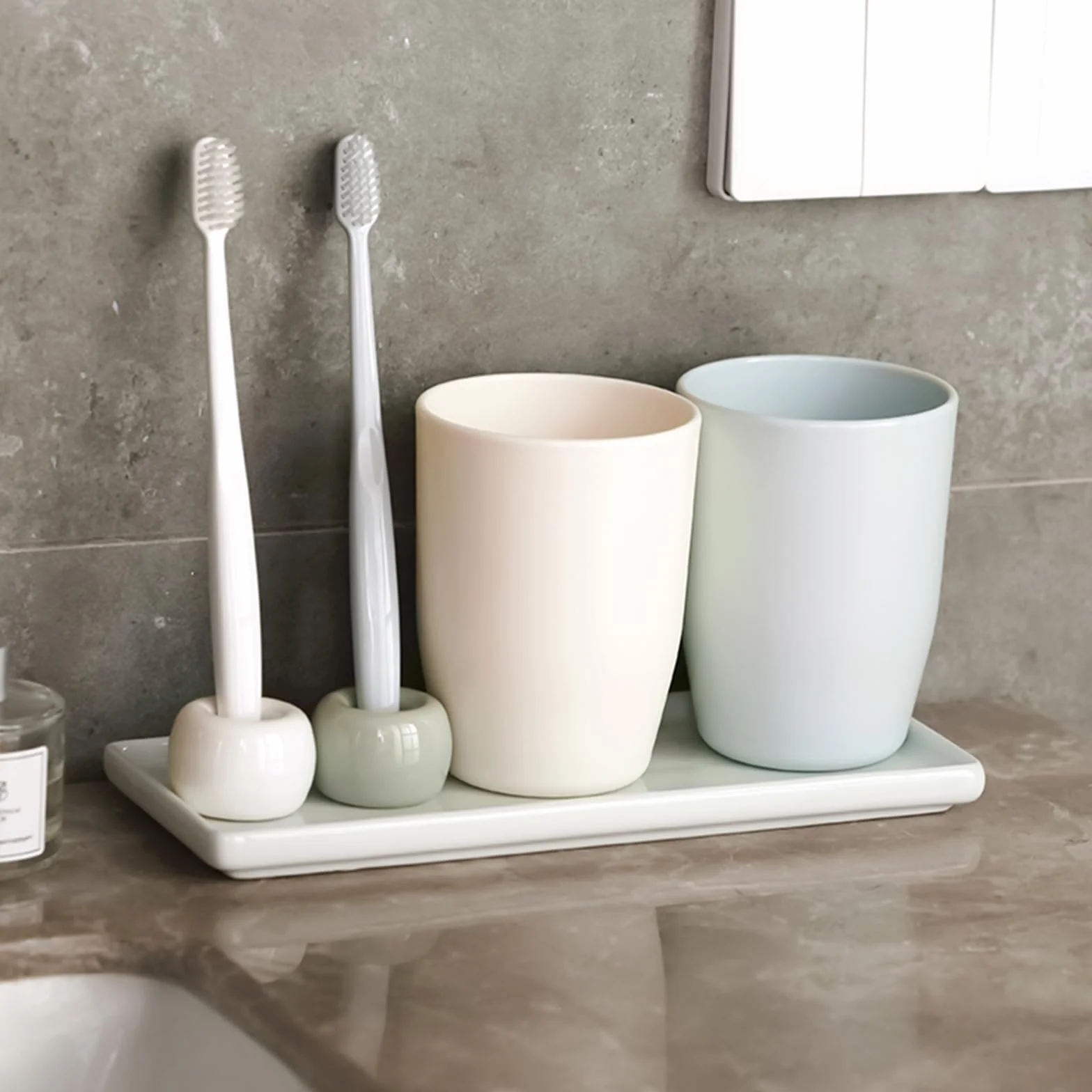 Ceramiczna podłużna taca biała, 2 dekoracyjne tace na biżuterię, świece i półka na wannę, elegancka półka łazienkowa i taca dekoracyjna z wysokiej jakości materiału
