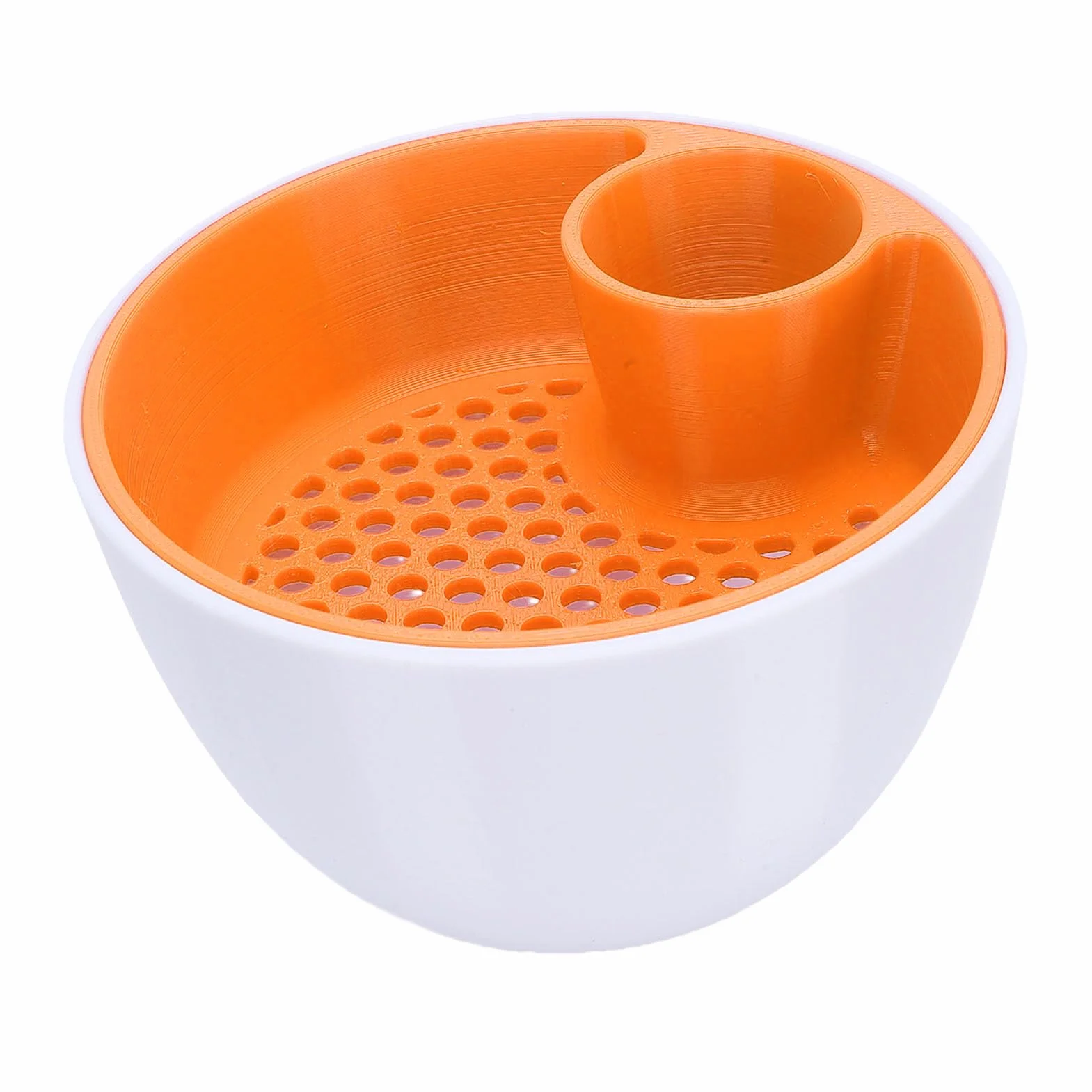 Generic Dwukomorowa Miska na Pistacje Innowacyjny Organizer na Orzechy z Nadrukiem 3D dla Miłośników Przekąsek Nadaje się Wieczory Filmowe i Imprezy Lekki materiał Plastikowy (Biały Pomarańczowy)